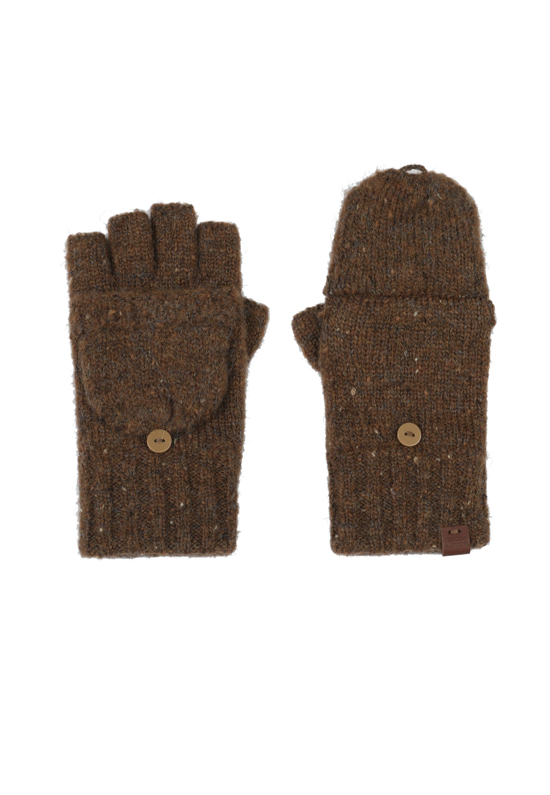 Flecked Wool Blend Fingerless Gloves