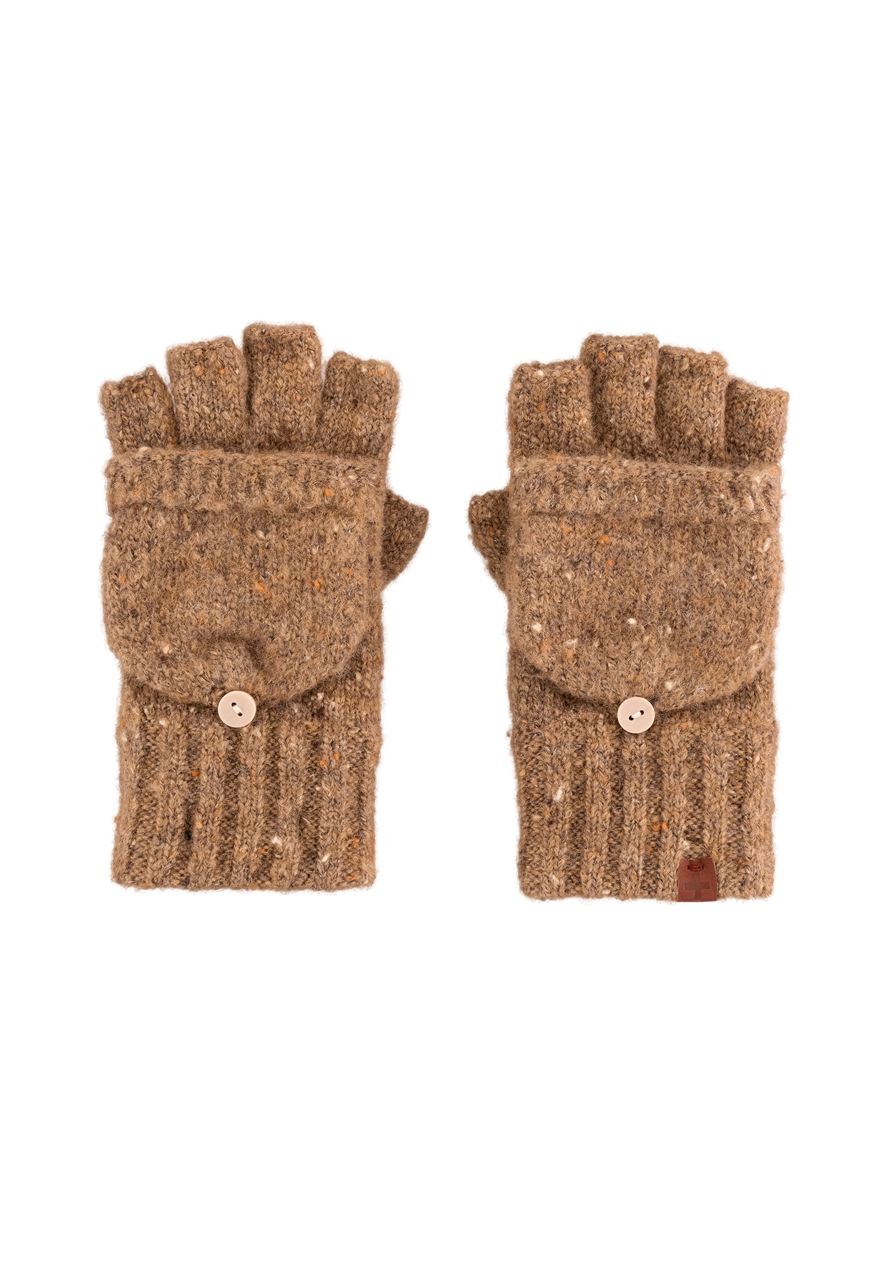 Flecked Wool Blend Fingerless Gloves/Mittens