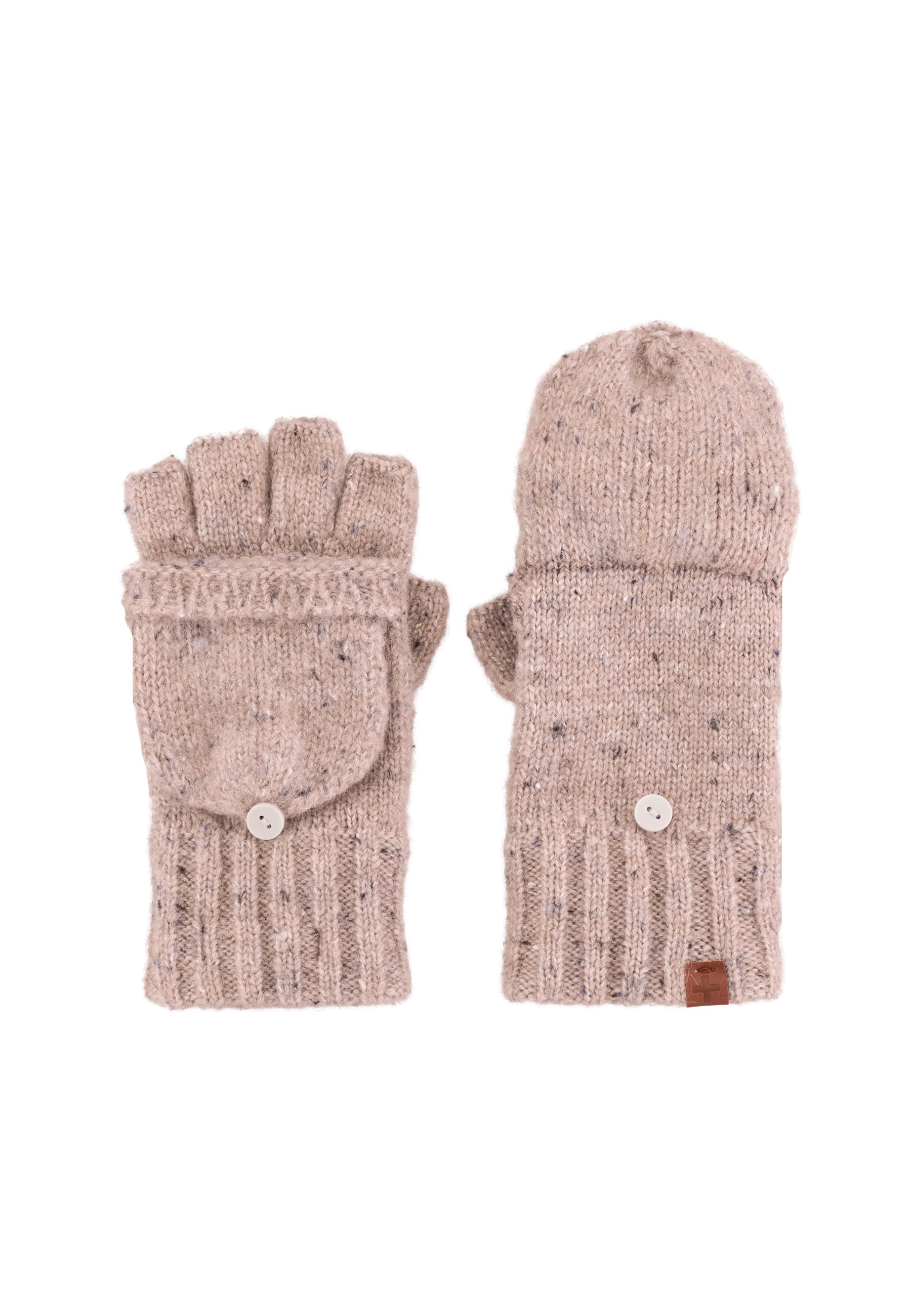 Flecked Wool Blend Fingerless Gloves/Mittens