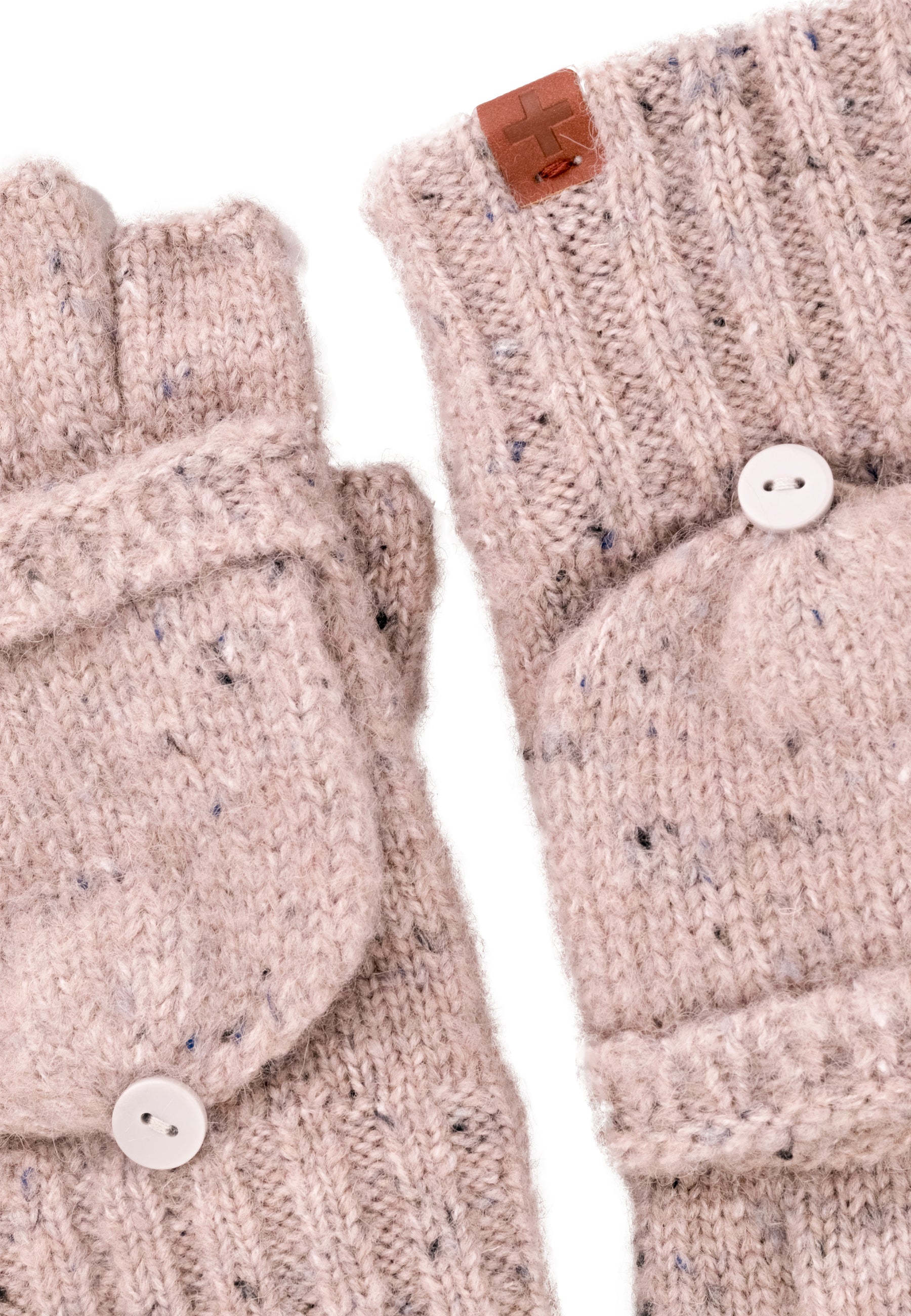 Flecked Wool Blend Fingerless Gloves/Mittens