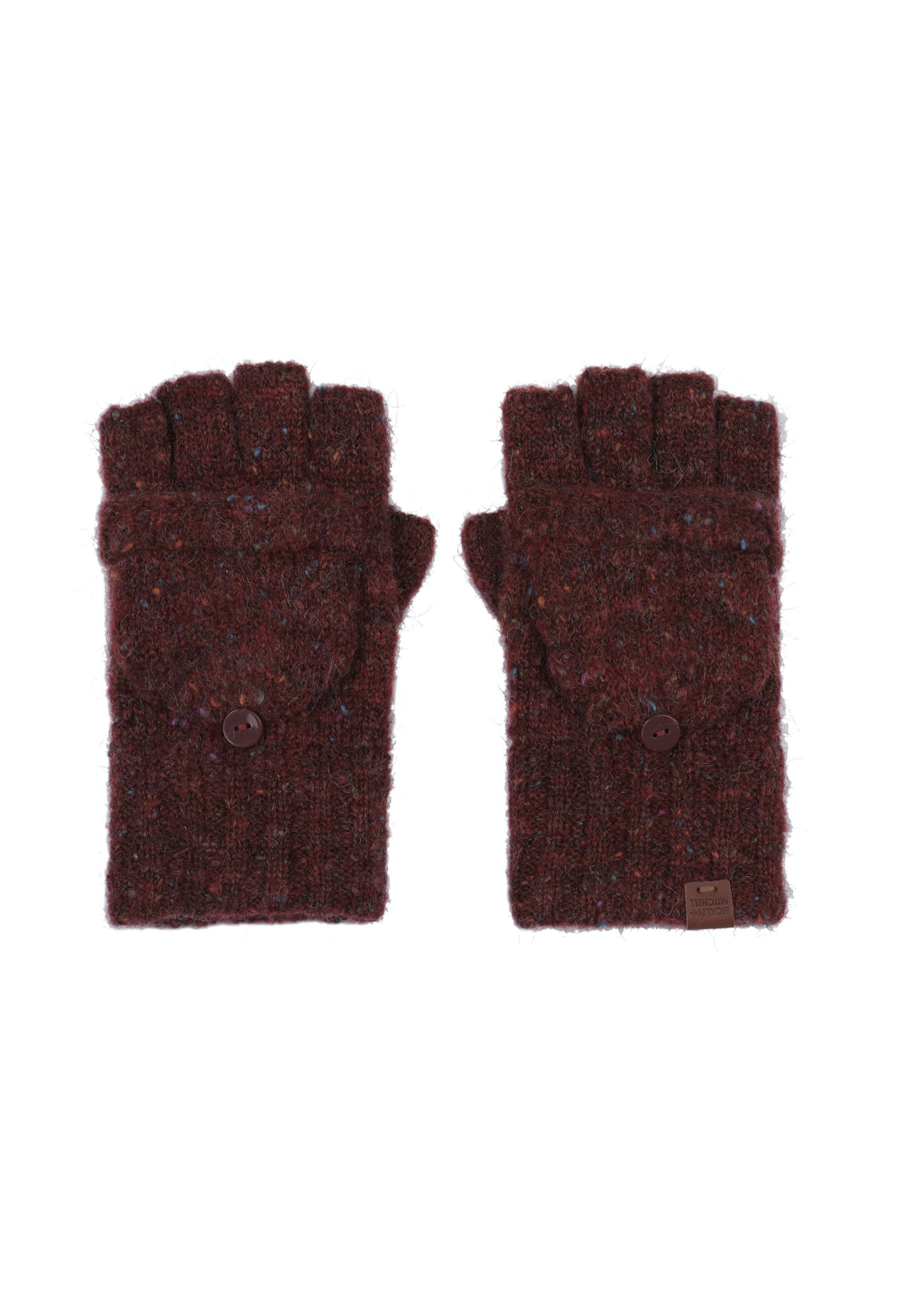 Flecked Wool Blend Fingerless Gloves