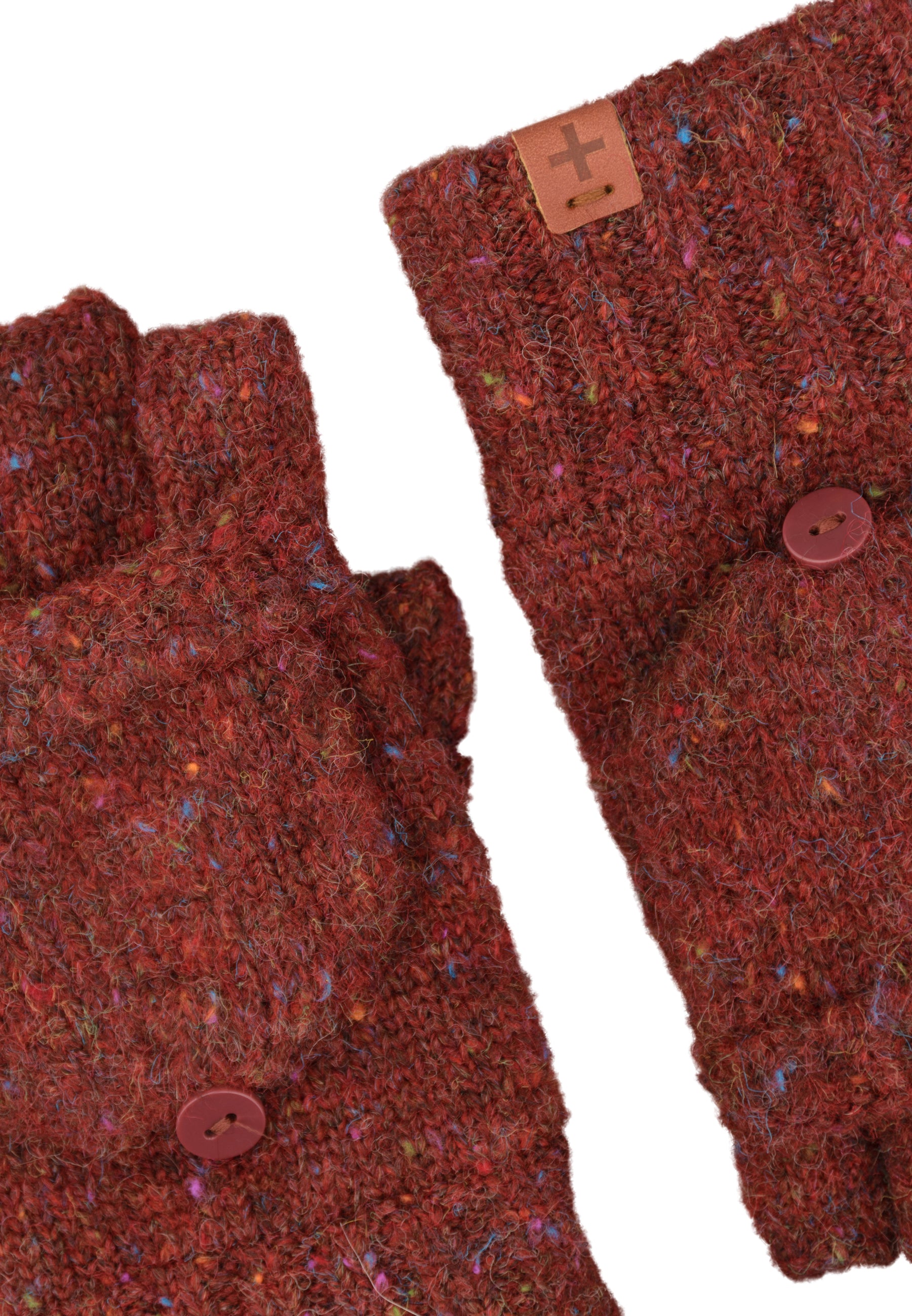 Flecked Wool Blend Fingerless Gloves/Mittens