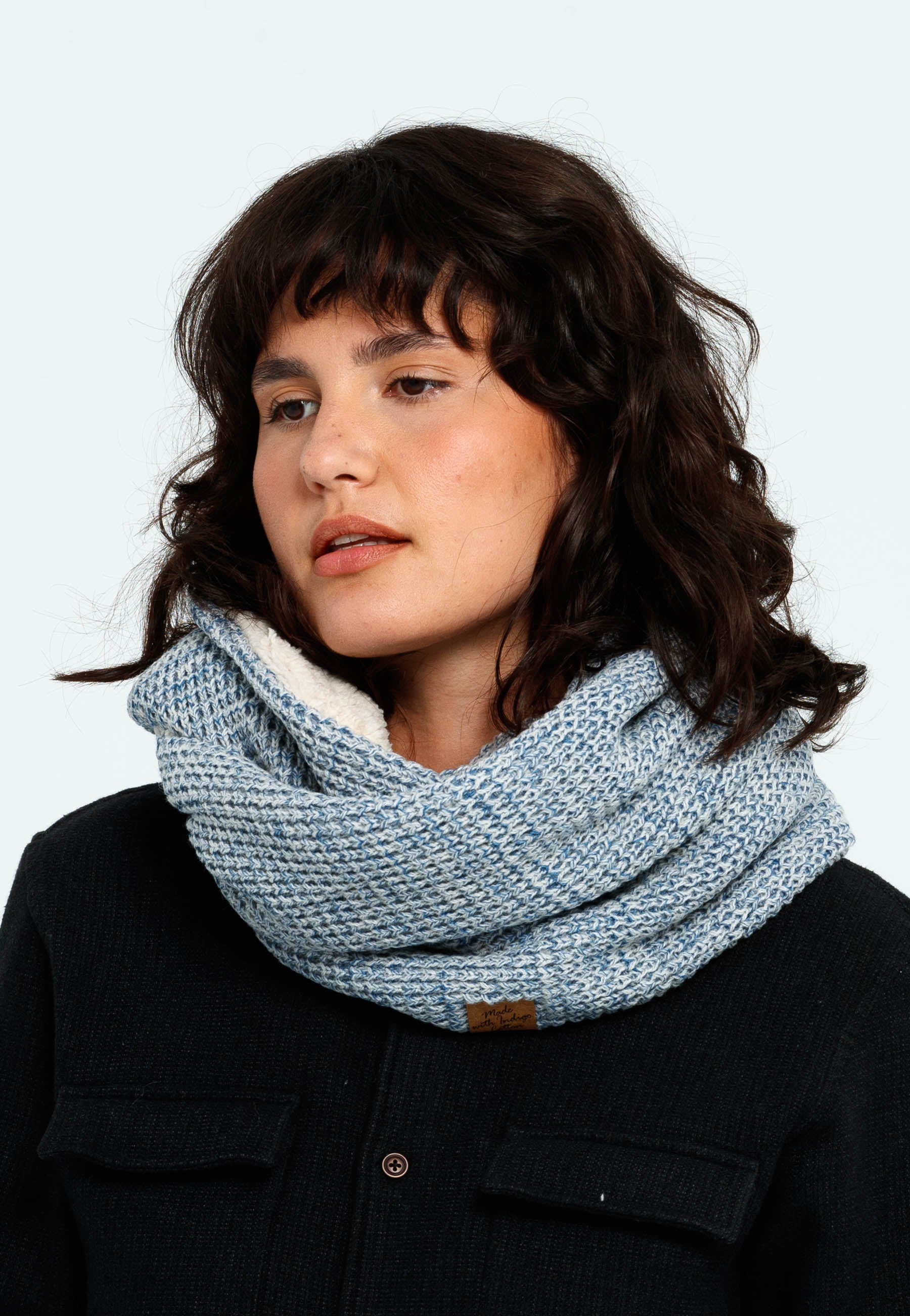 Wool Blend Teddy Lined Infinity Scarf