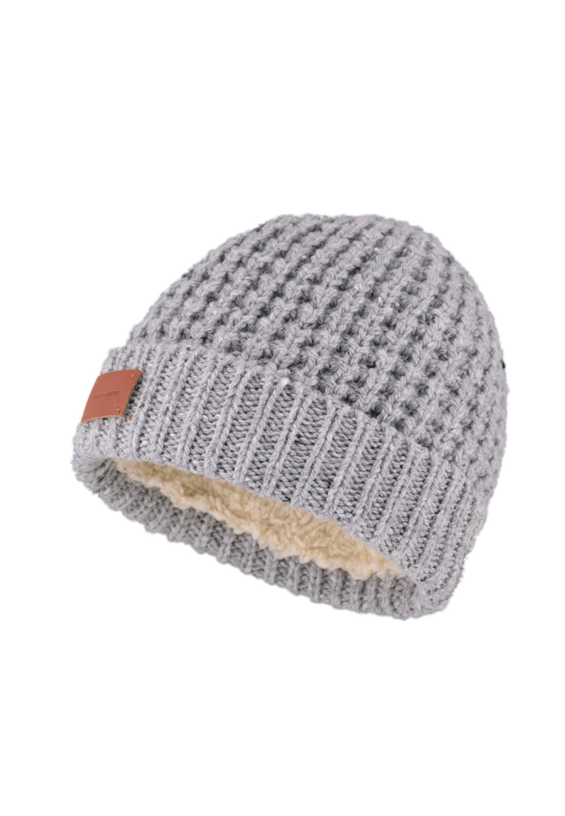 Wool Fleck Beanie with Teddy Lining