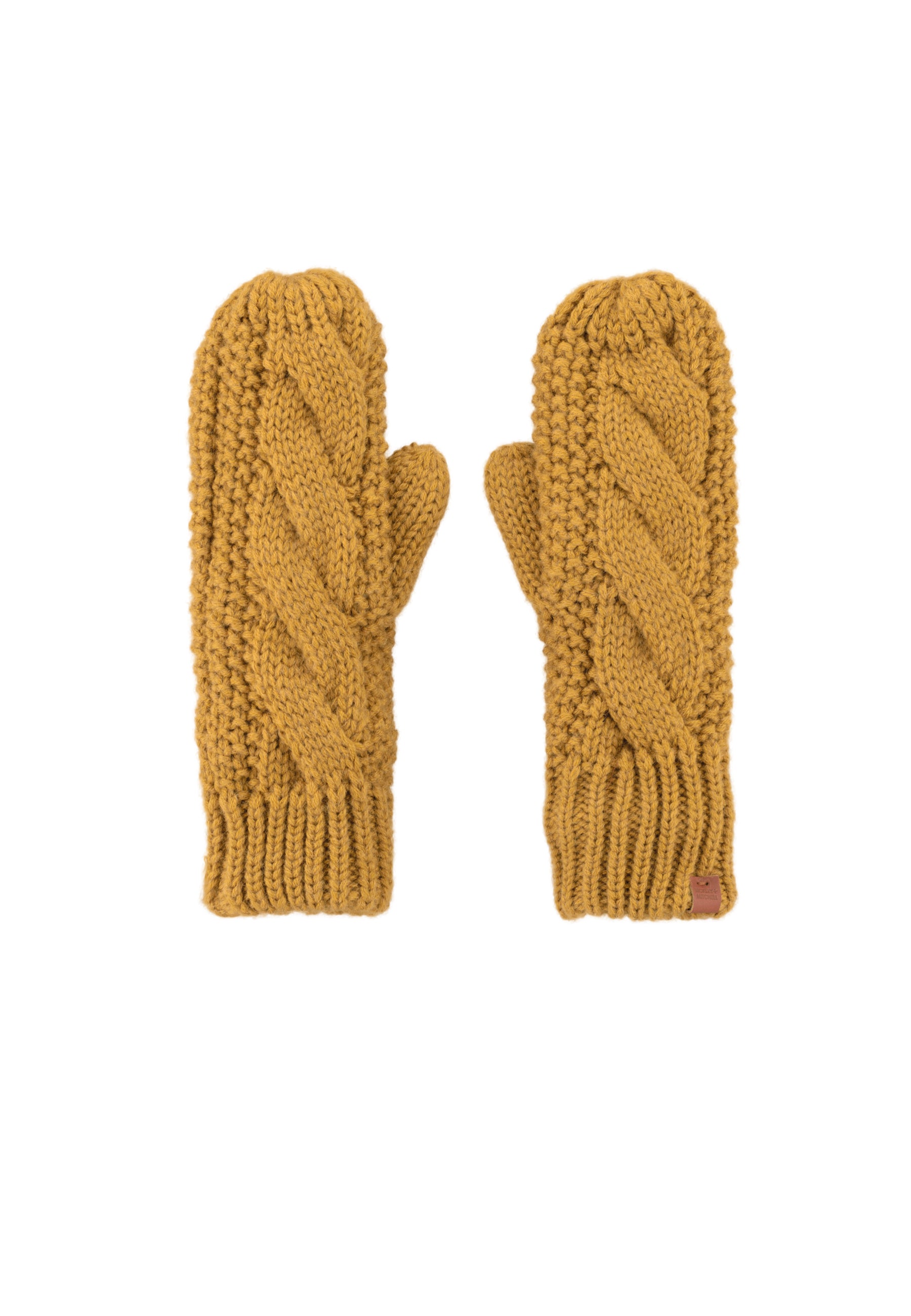 Cable-Knit Wool Blend Fleece Lined Mittens