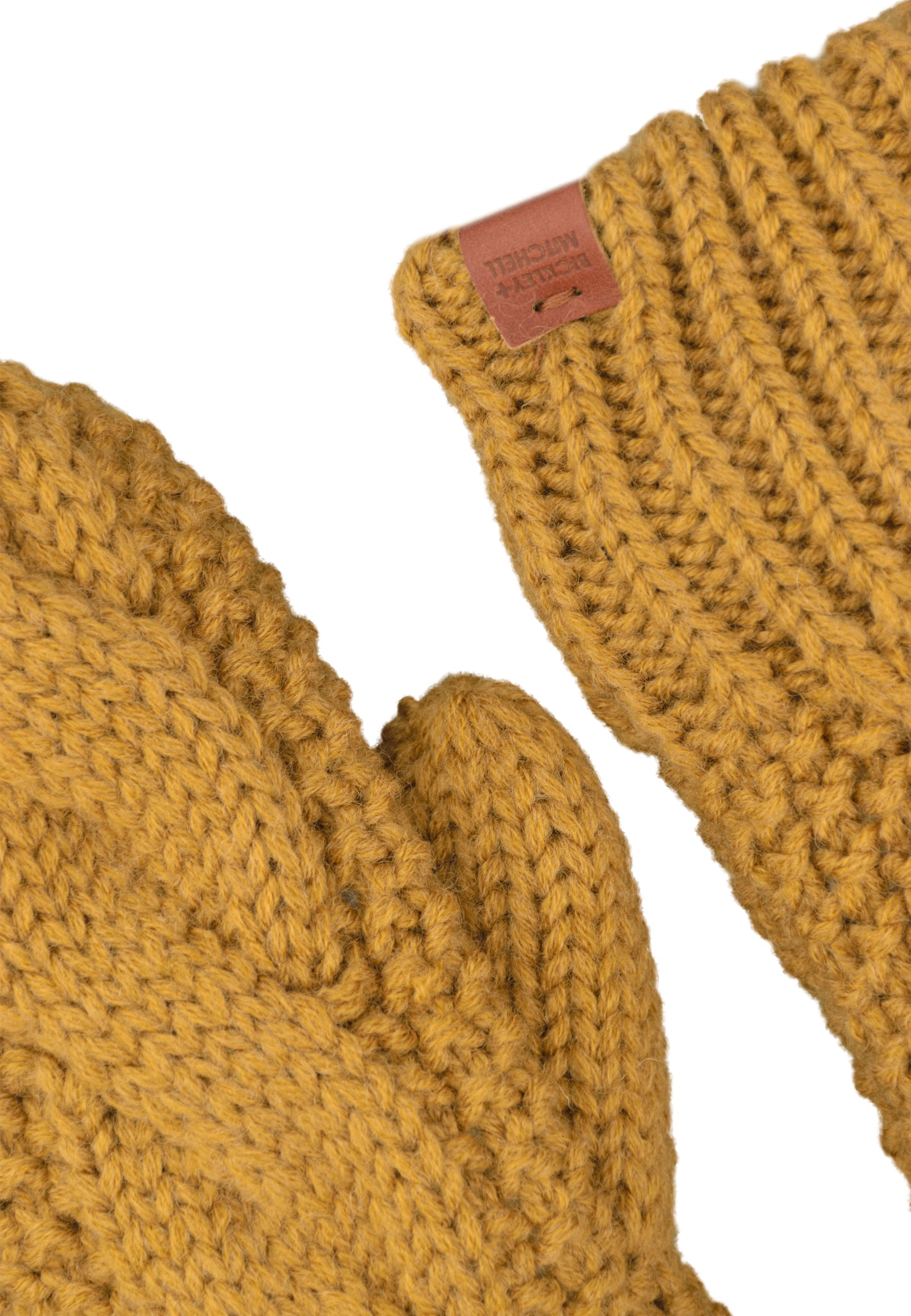 Cable-Knit Wool Blend Fleece Lined Mittens