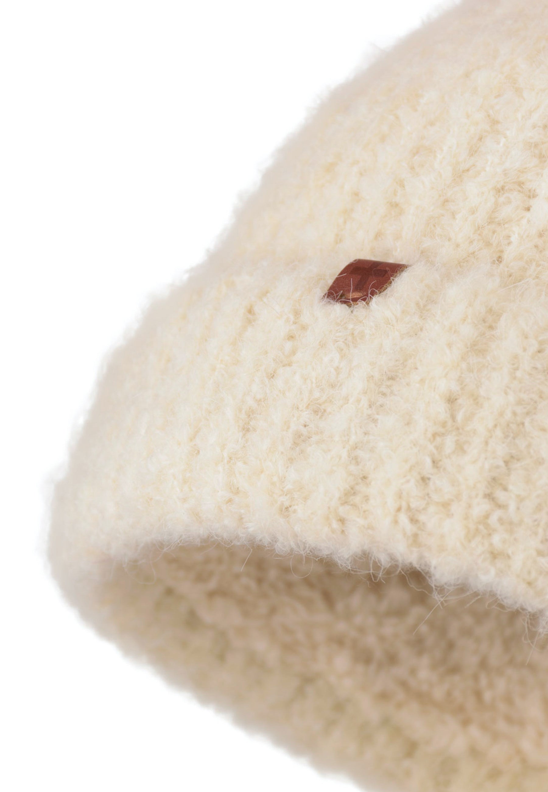 Boucle Wool Blend Teddy Lined Beanie