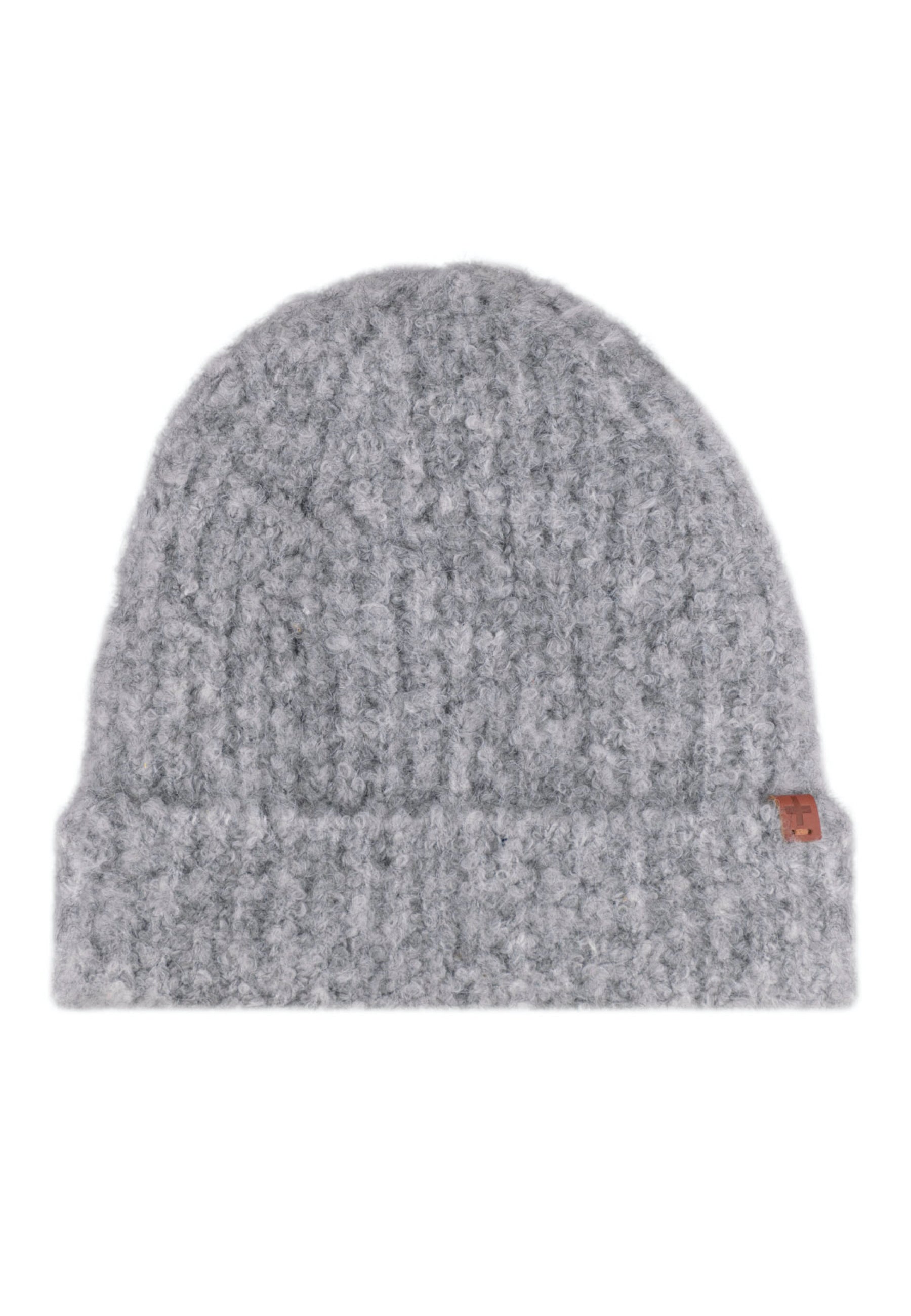 Boucle Wool Blend Teddy Lined Beanie