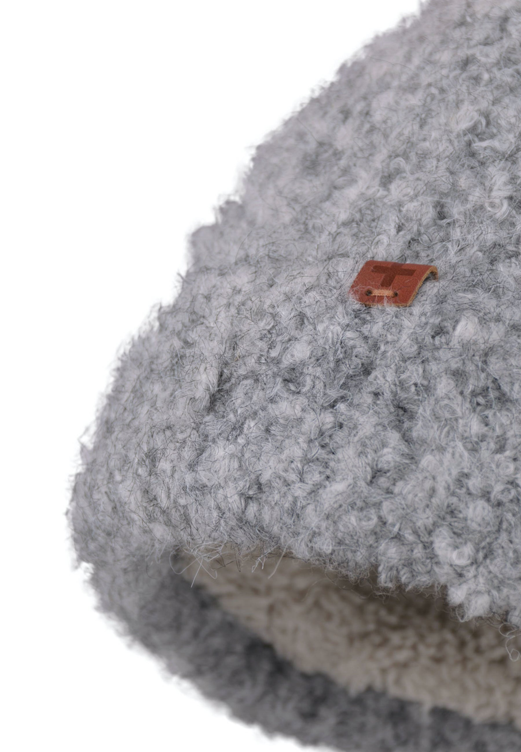 Boucle Wool Blend Teddy Lined Beanie