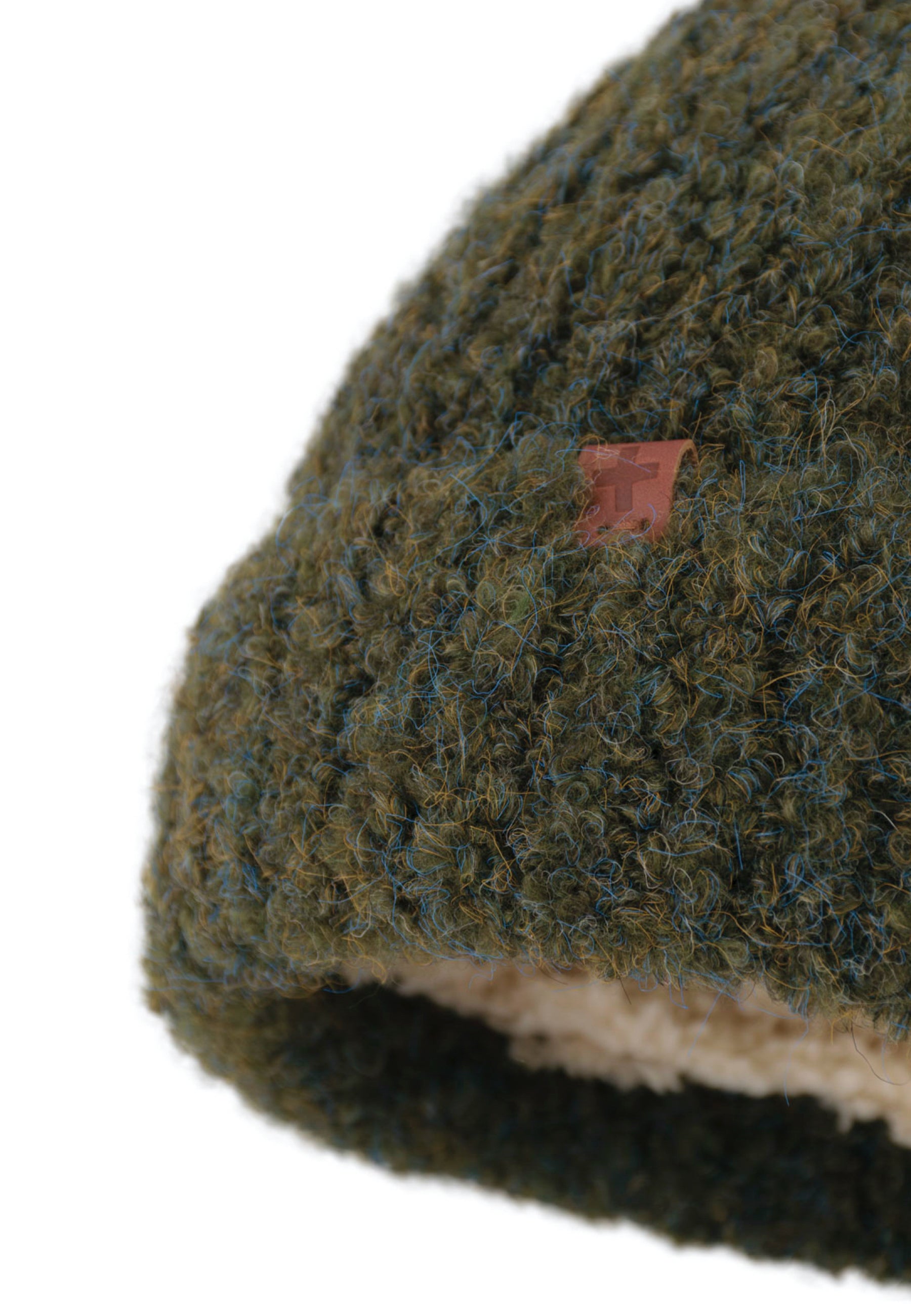 Boucle Wool Blend Teddy Lined Beanie
