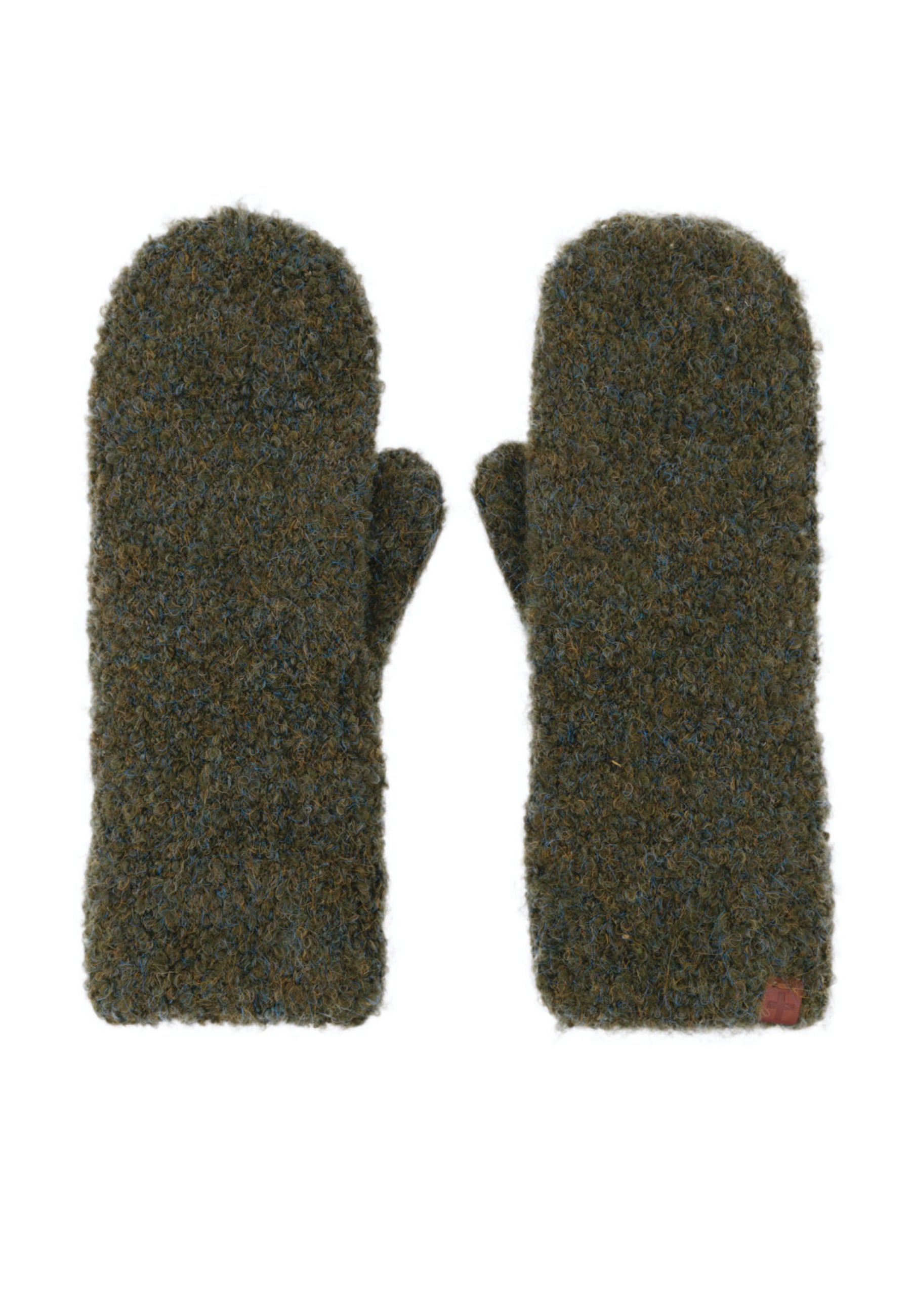 Boucle Wool Blend Teddy Lined Mittens