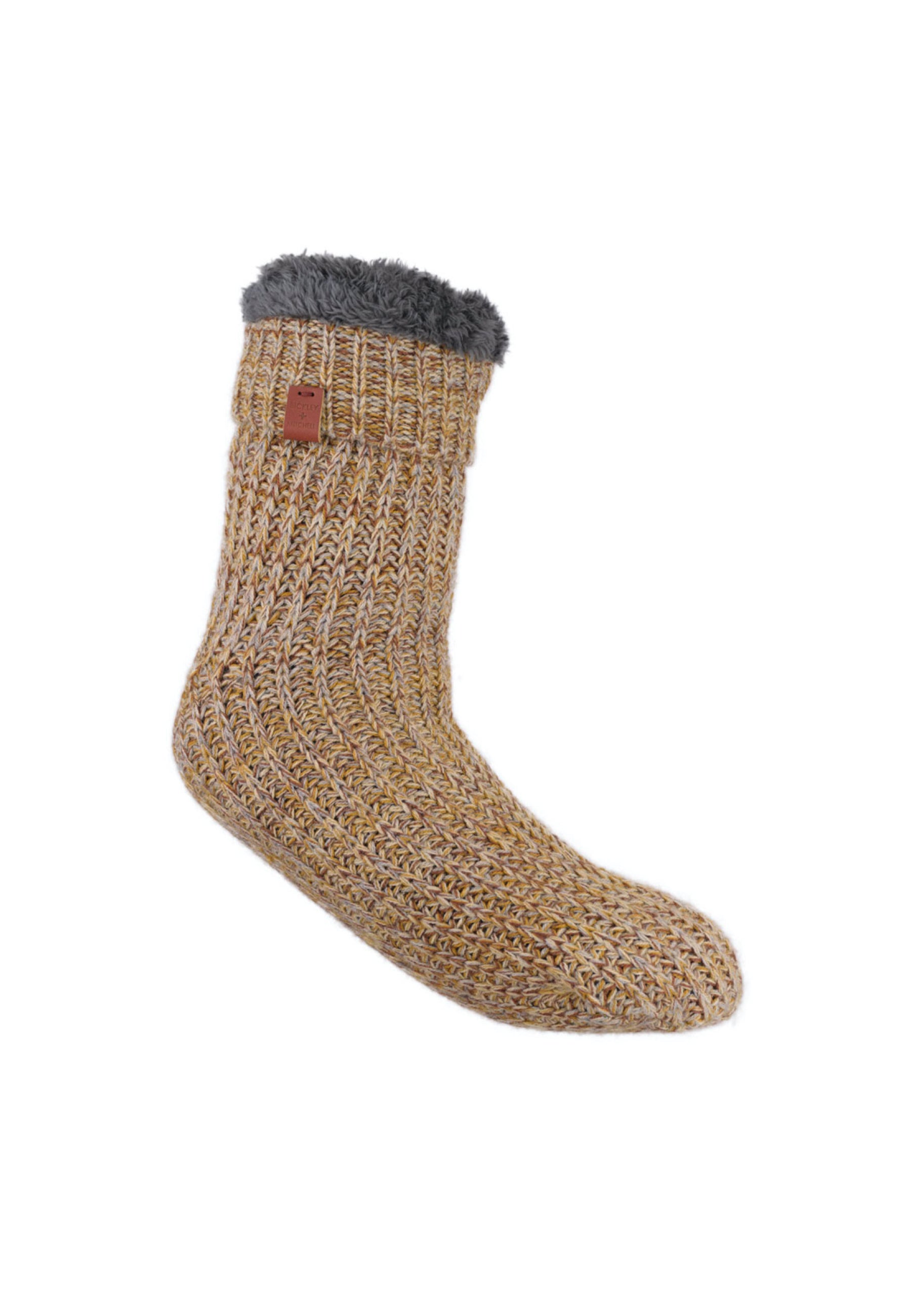 Melange Rib Slipper Socks