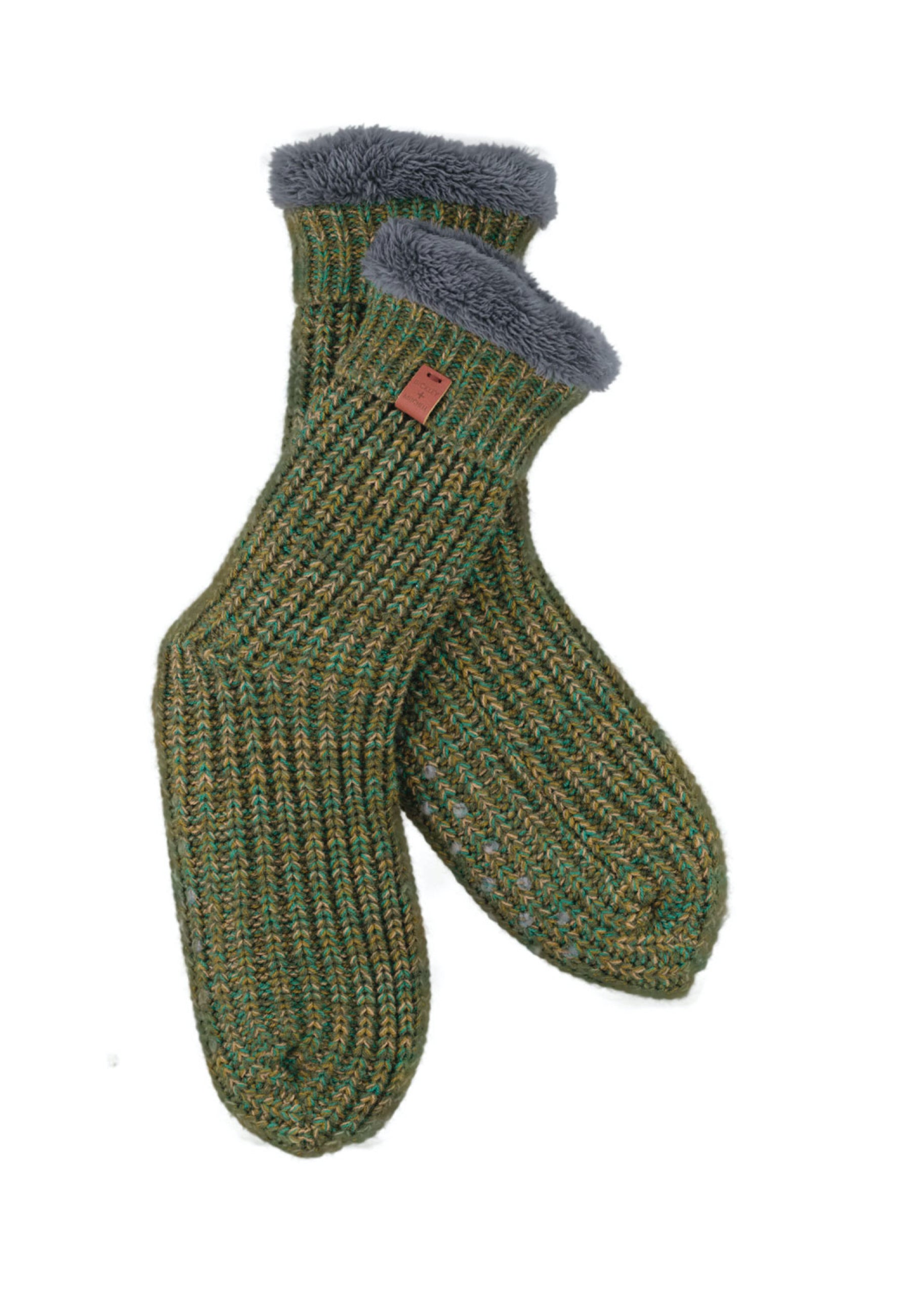 Melange Rib Slipper Socks