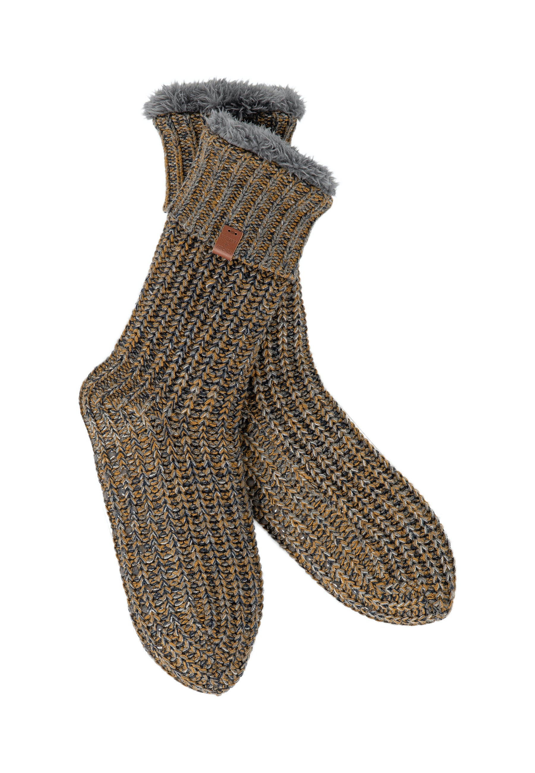 Melange Rib Slipper Socks