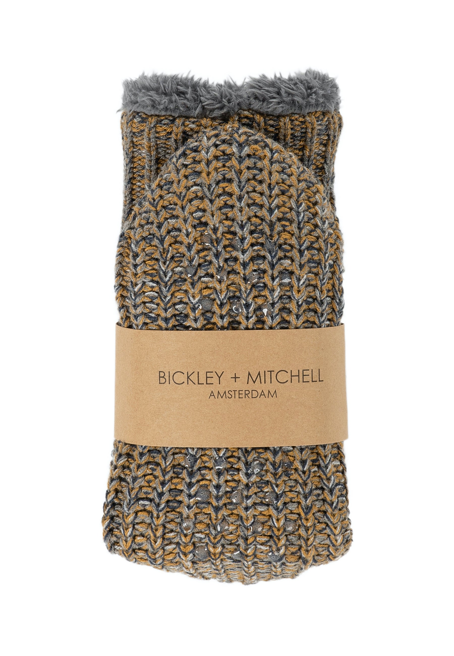 Chunky Knit Twisted Color Slipper Socks