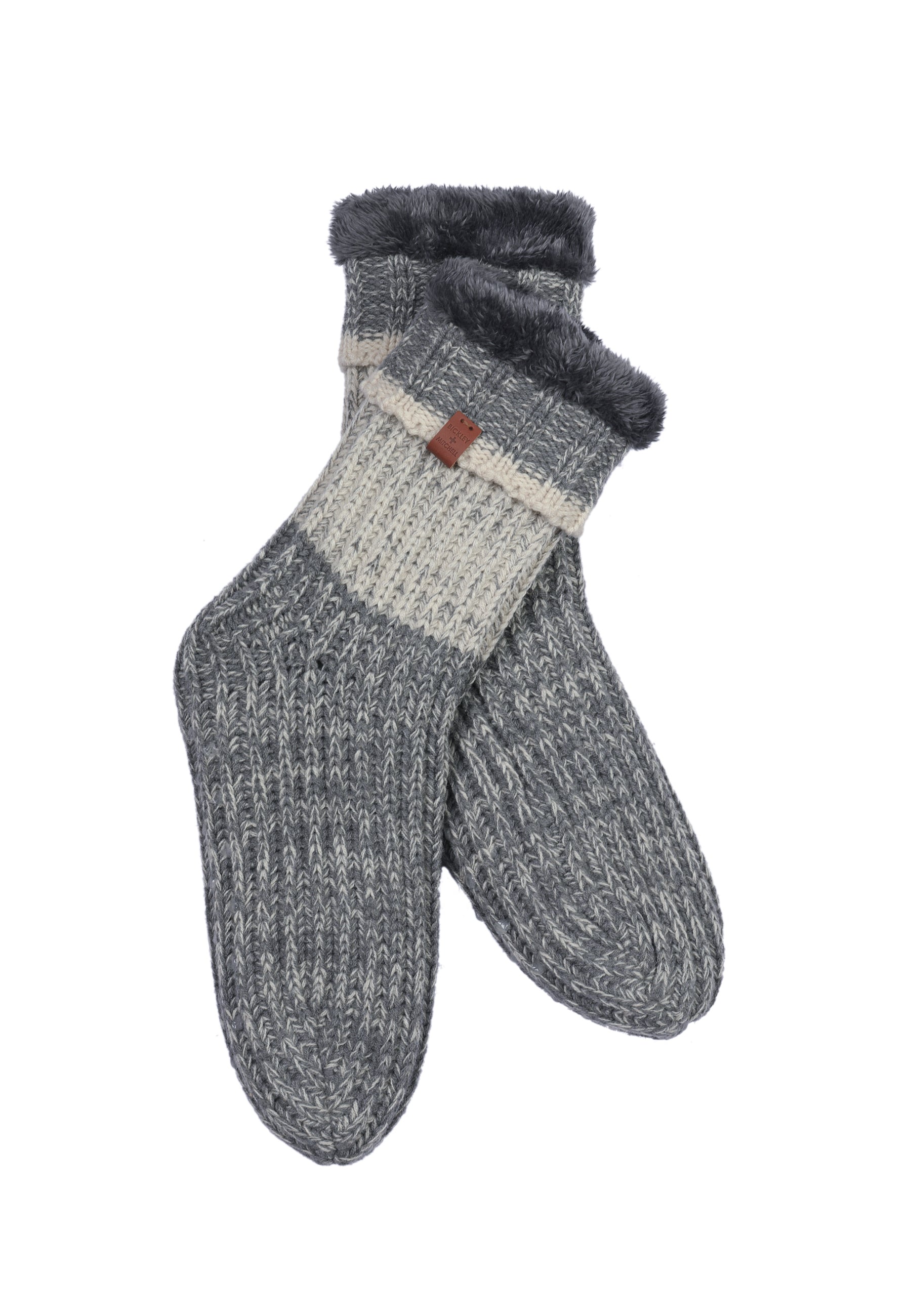 Chunky Rib Melange Slipper Socks