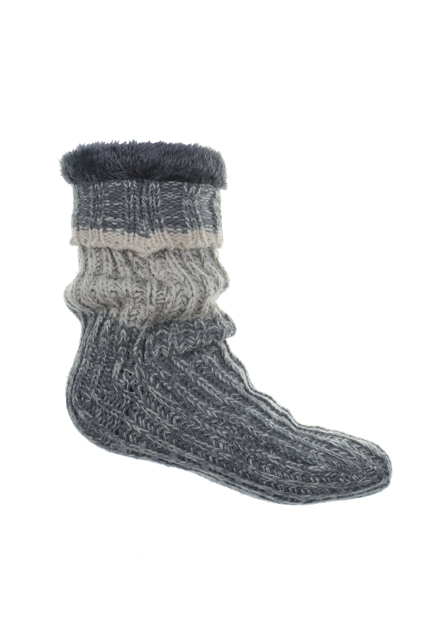 Chunky Rib Melange Slipper Socks