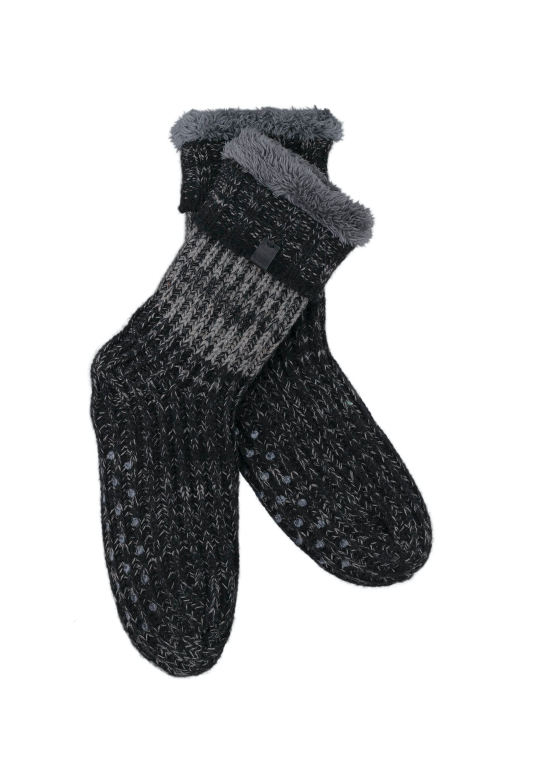 Chunky Rib Melange Slipper Socks