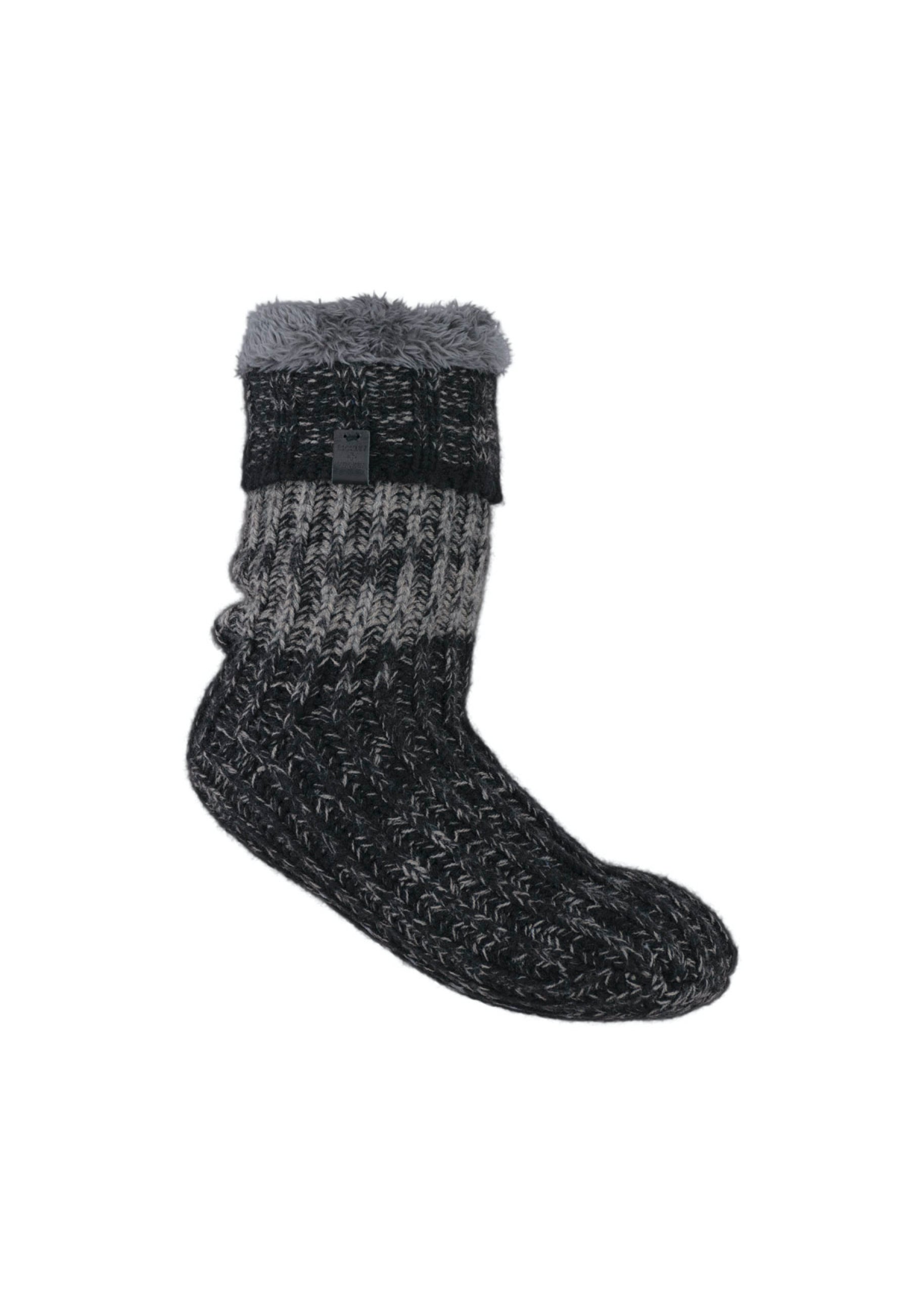 Chunky Rib Melange Slipper Socks