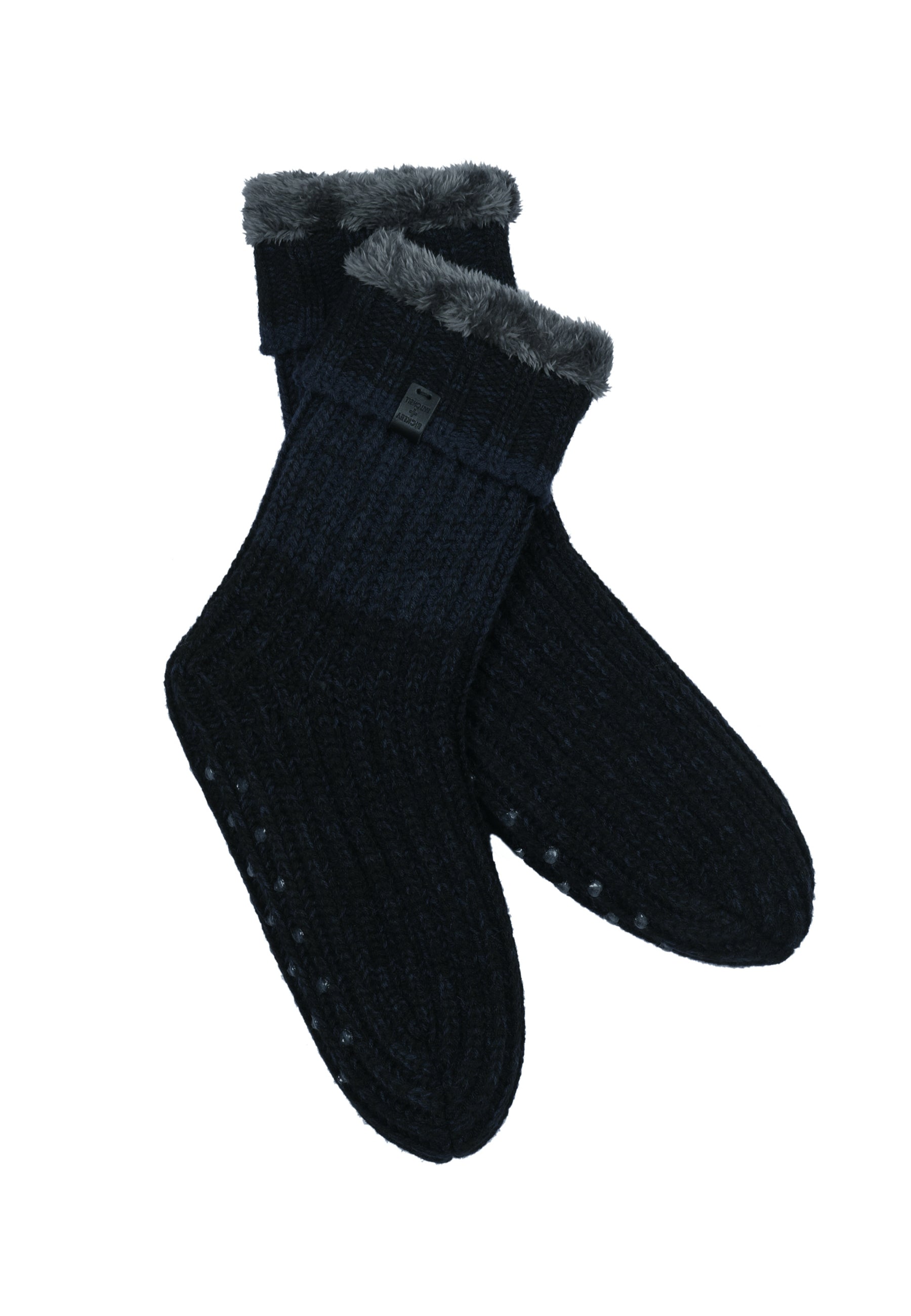 Chunky Rib Melange Slipper Socks