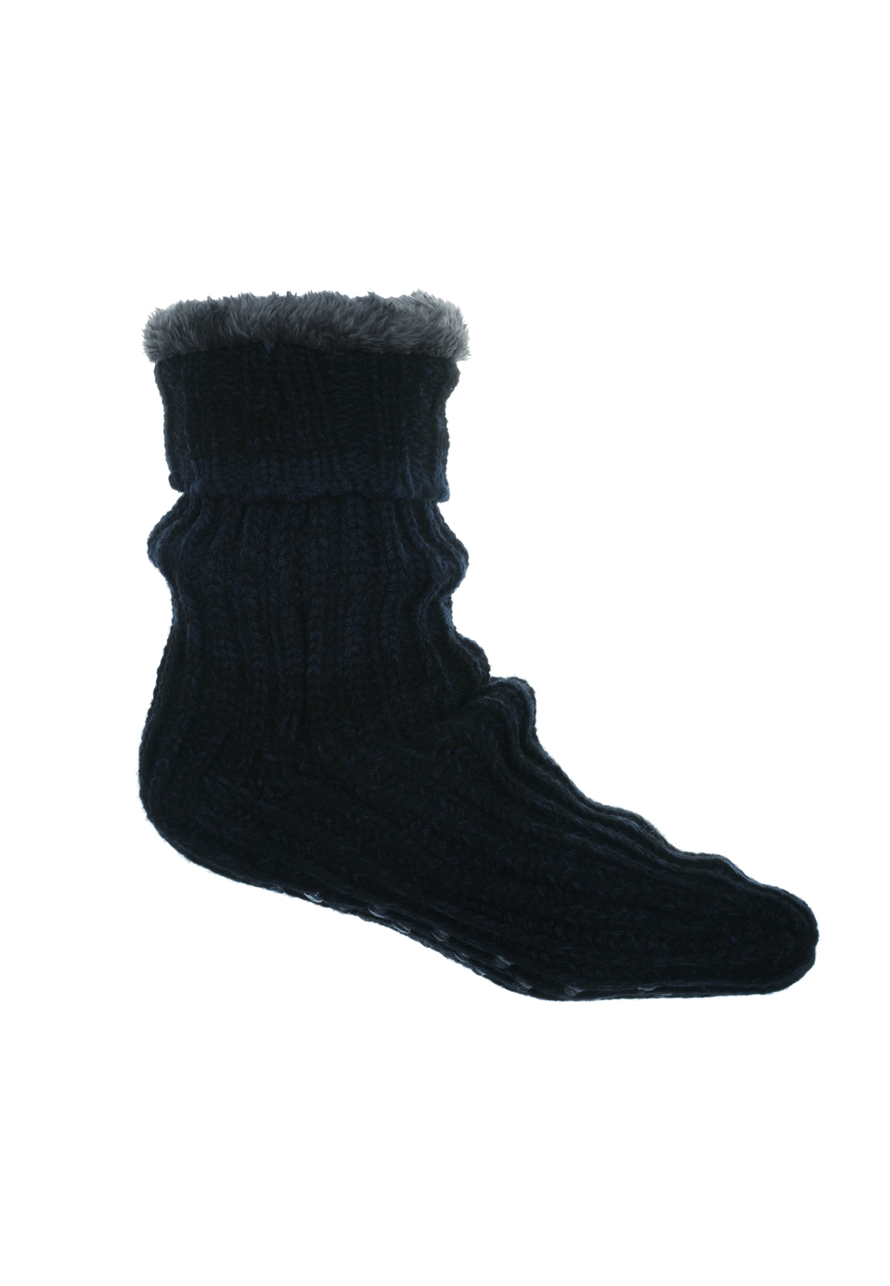 Chunky Rib Melange Slipper Socks