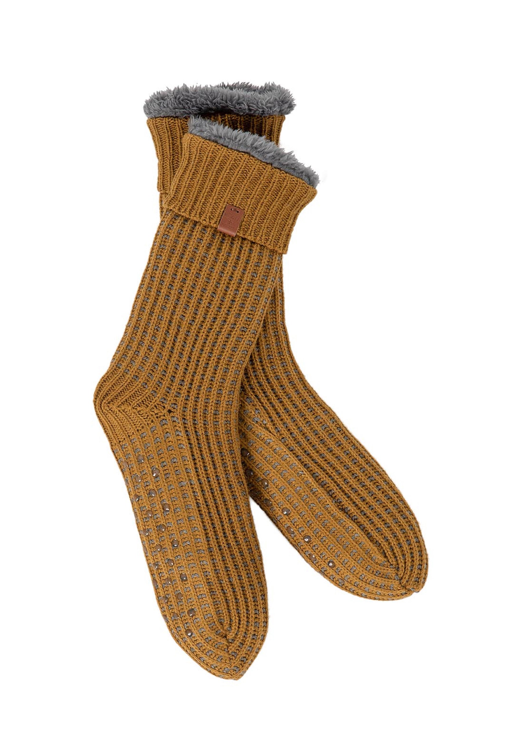 Chunky Waffle Slipper Socks