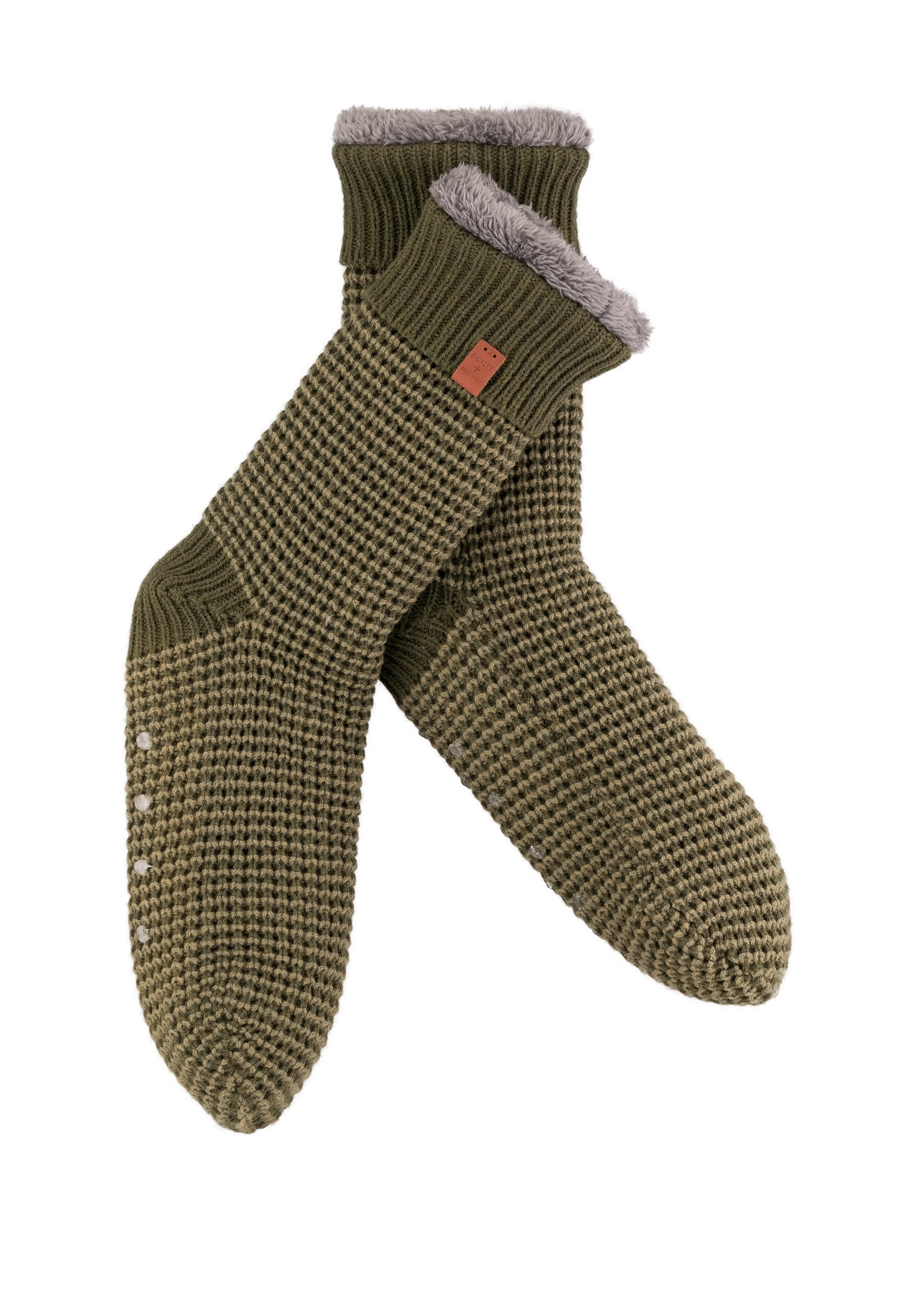 Contrast Waffle Slipper Socks