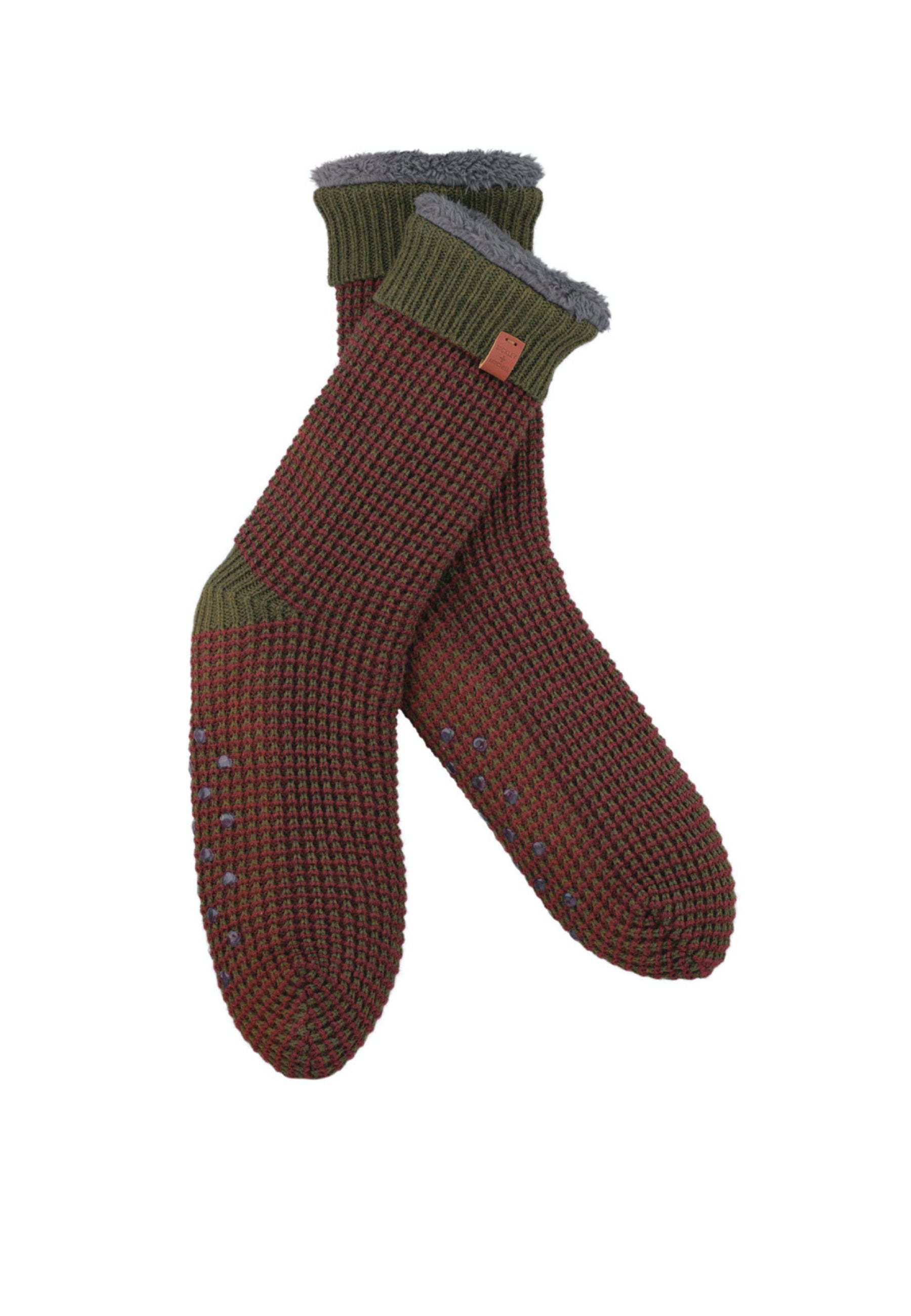 Contrast Waffle Slipper Socks