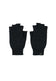 Melange Wool Blend Fingerless Gloves Leather Patch