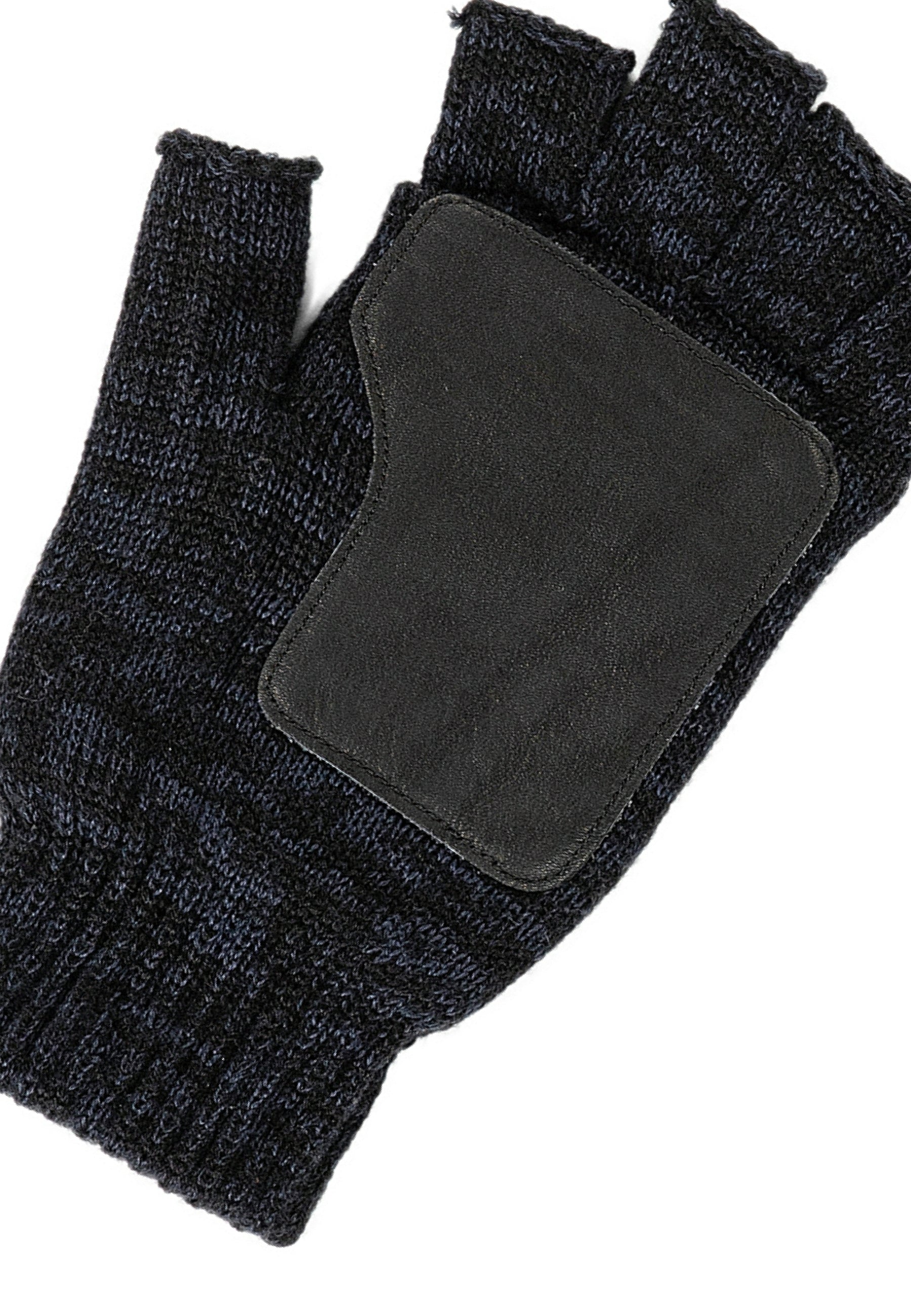 Fingerless Gloves Leather Patch