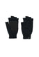 Melange Wool Blend Fingerless Gloves Leather Patch