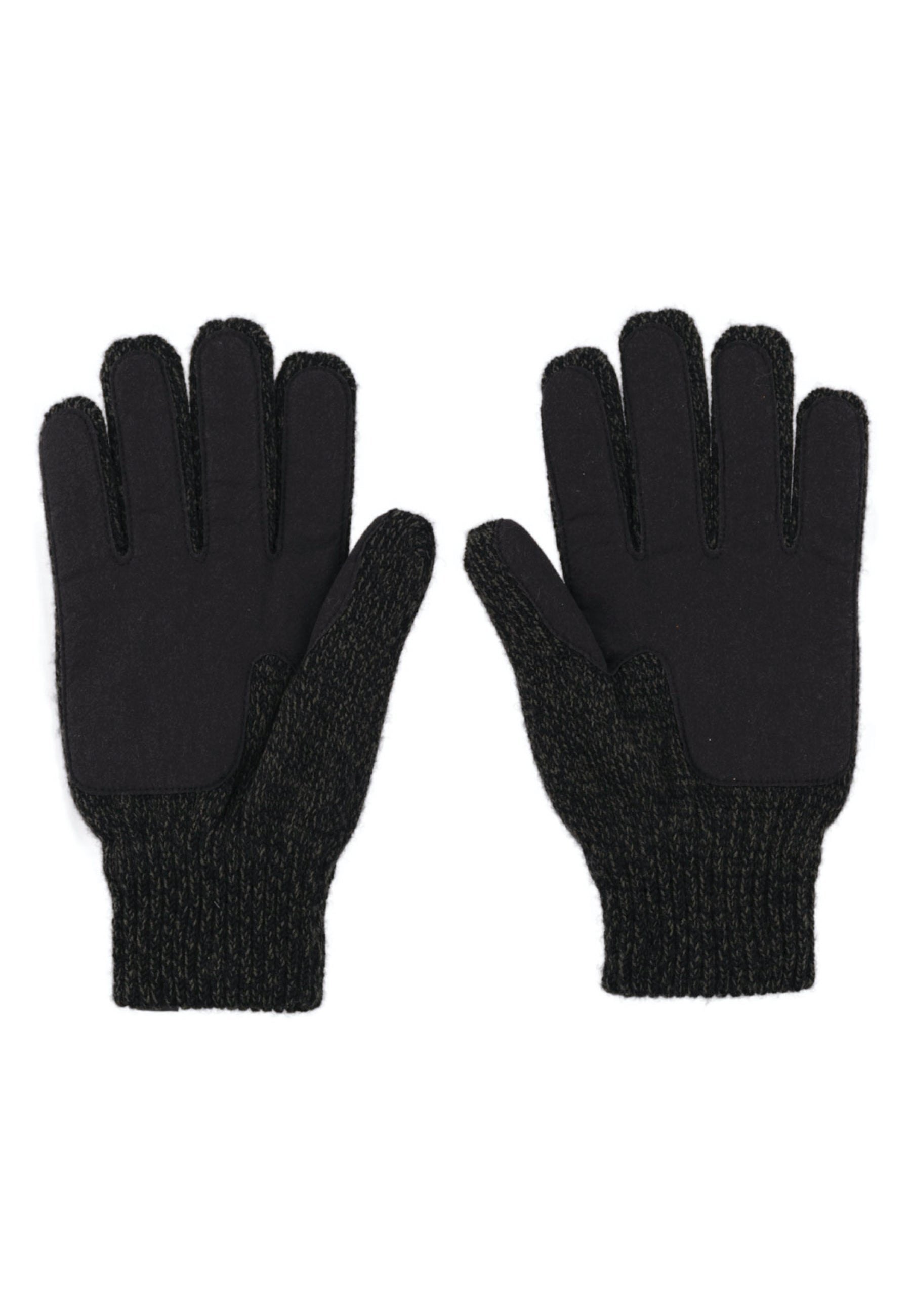 Wool Blend Suede Patch Gloves