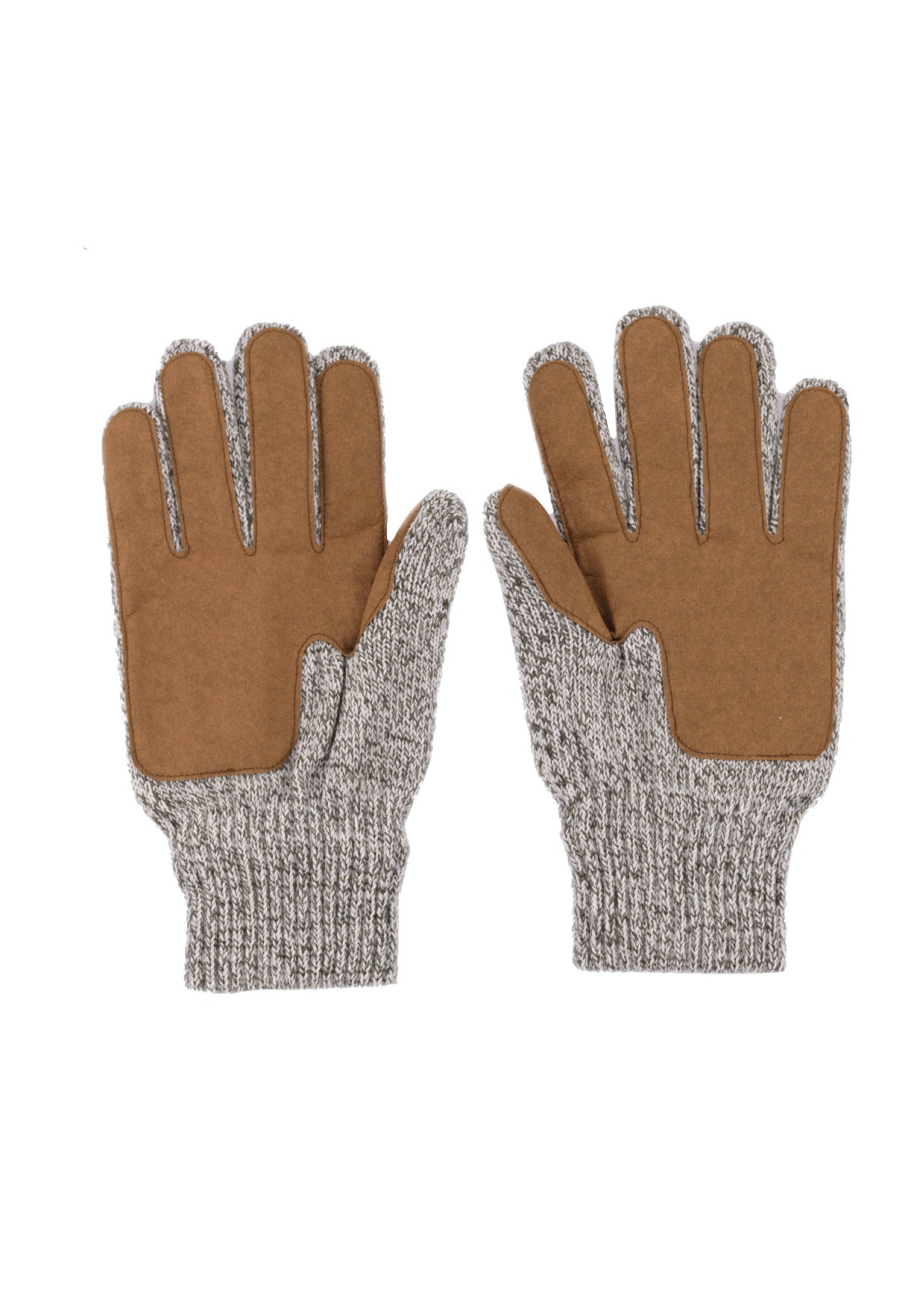 Wool Blend Suede Patch Gloves