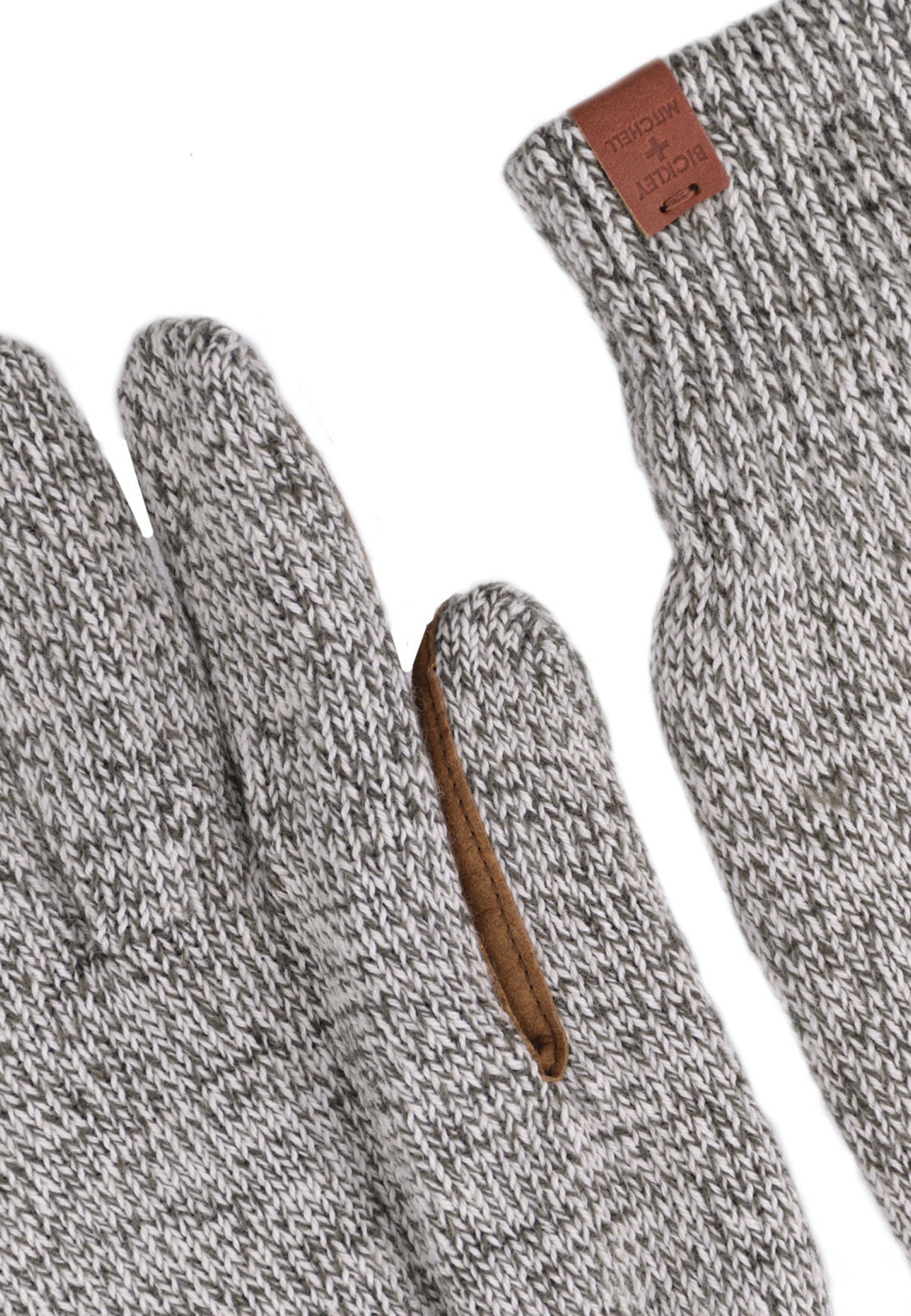 Wool Blend Suede Patch Gloves