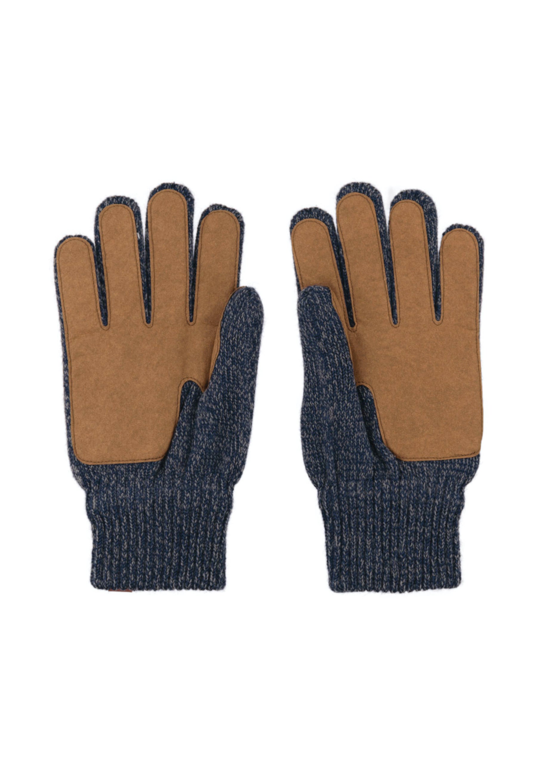 Wool Blend Suede Patch Gloves