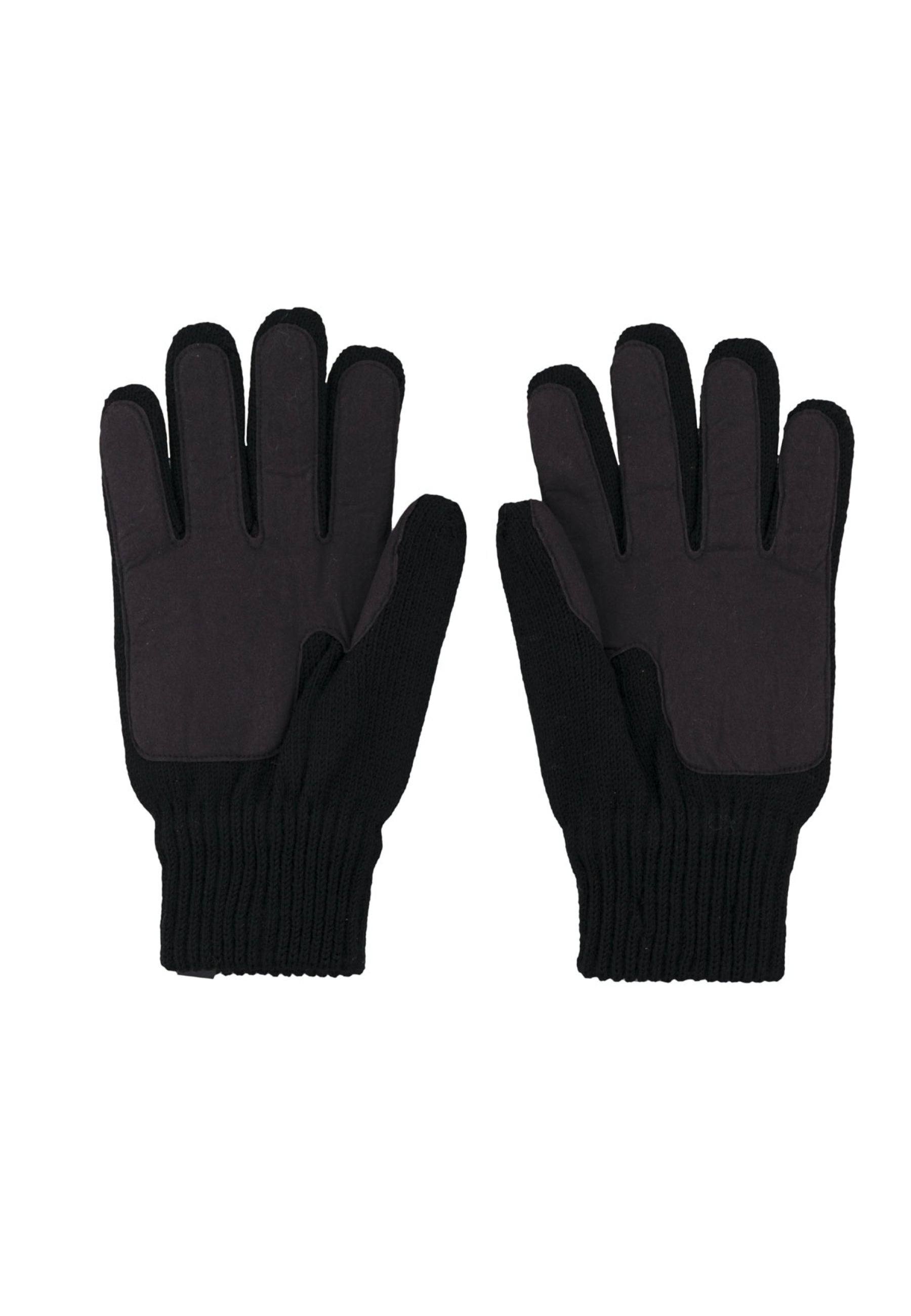 Wool Blend Suede Patch Gloves