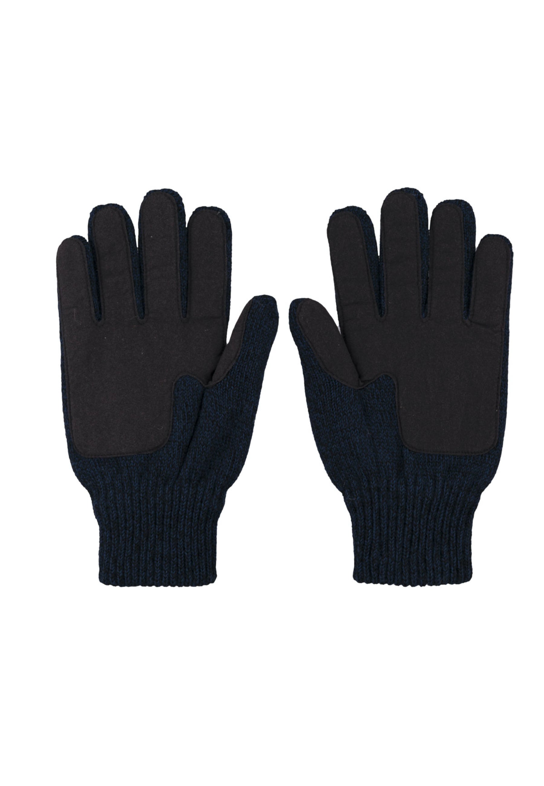 Wool Blend Suede Patch Gloves