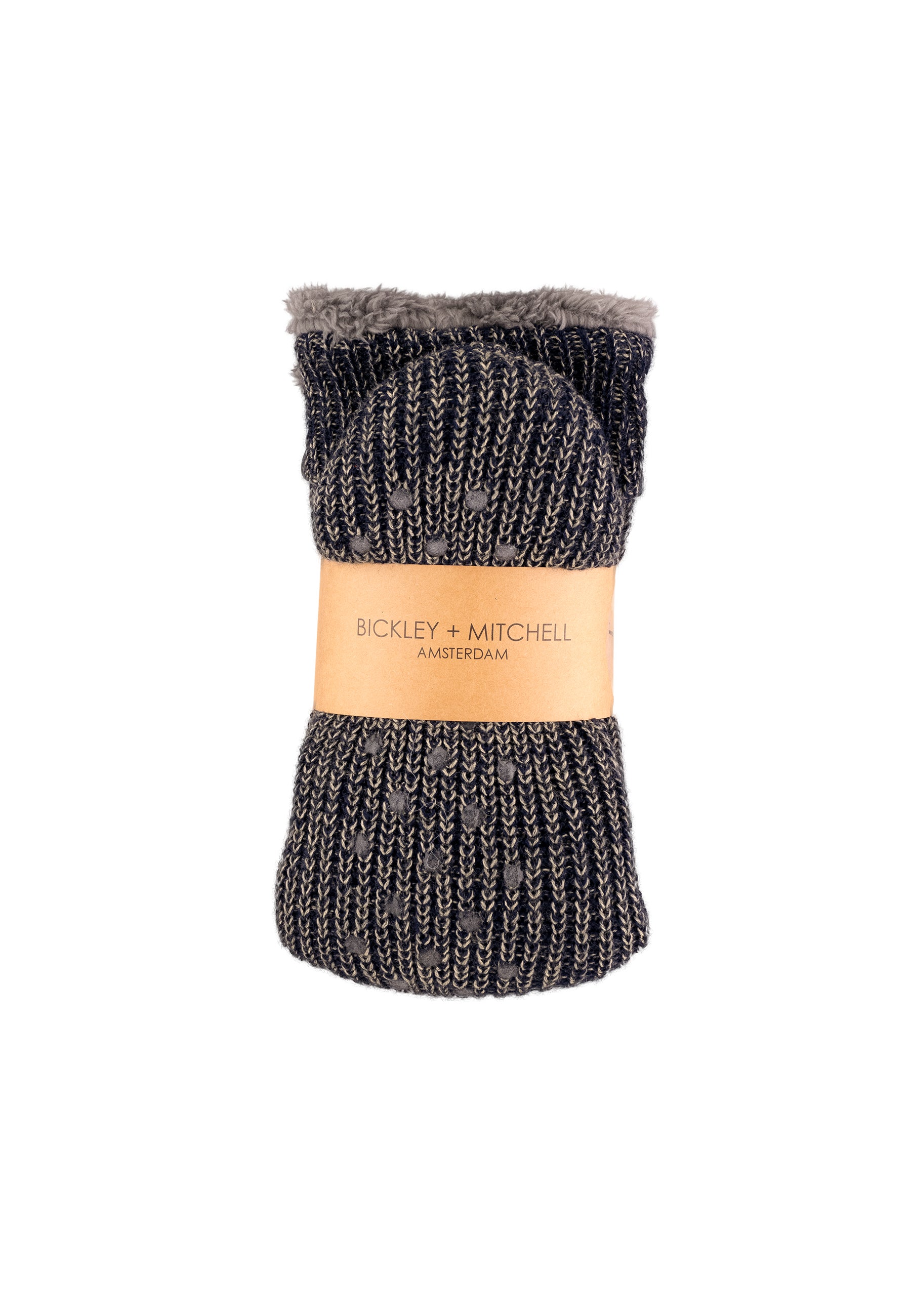 Melange Wool Blend Lined Slipper Socks