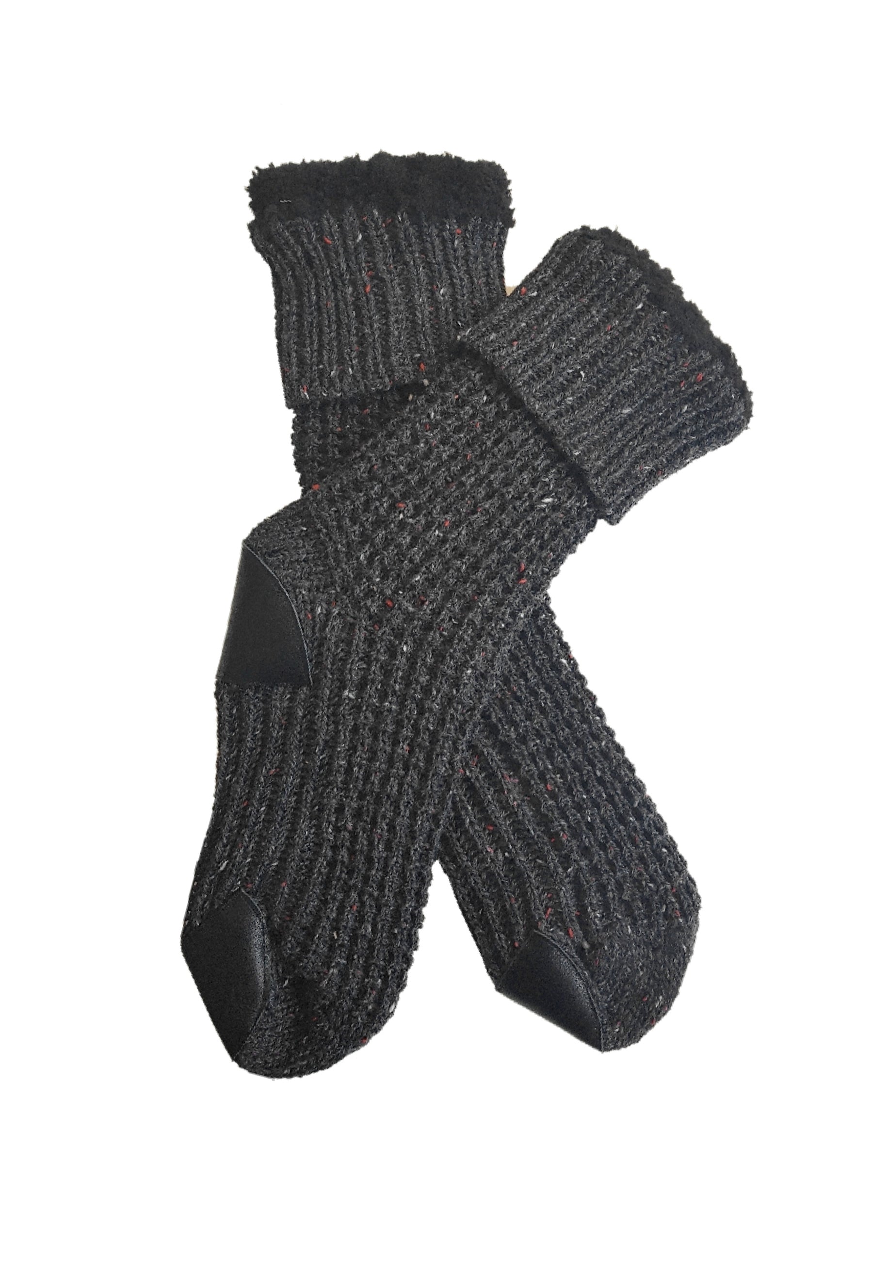 Wool Blend Waffle Fleck Slipper Socks