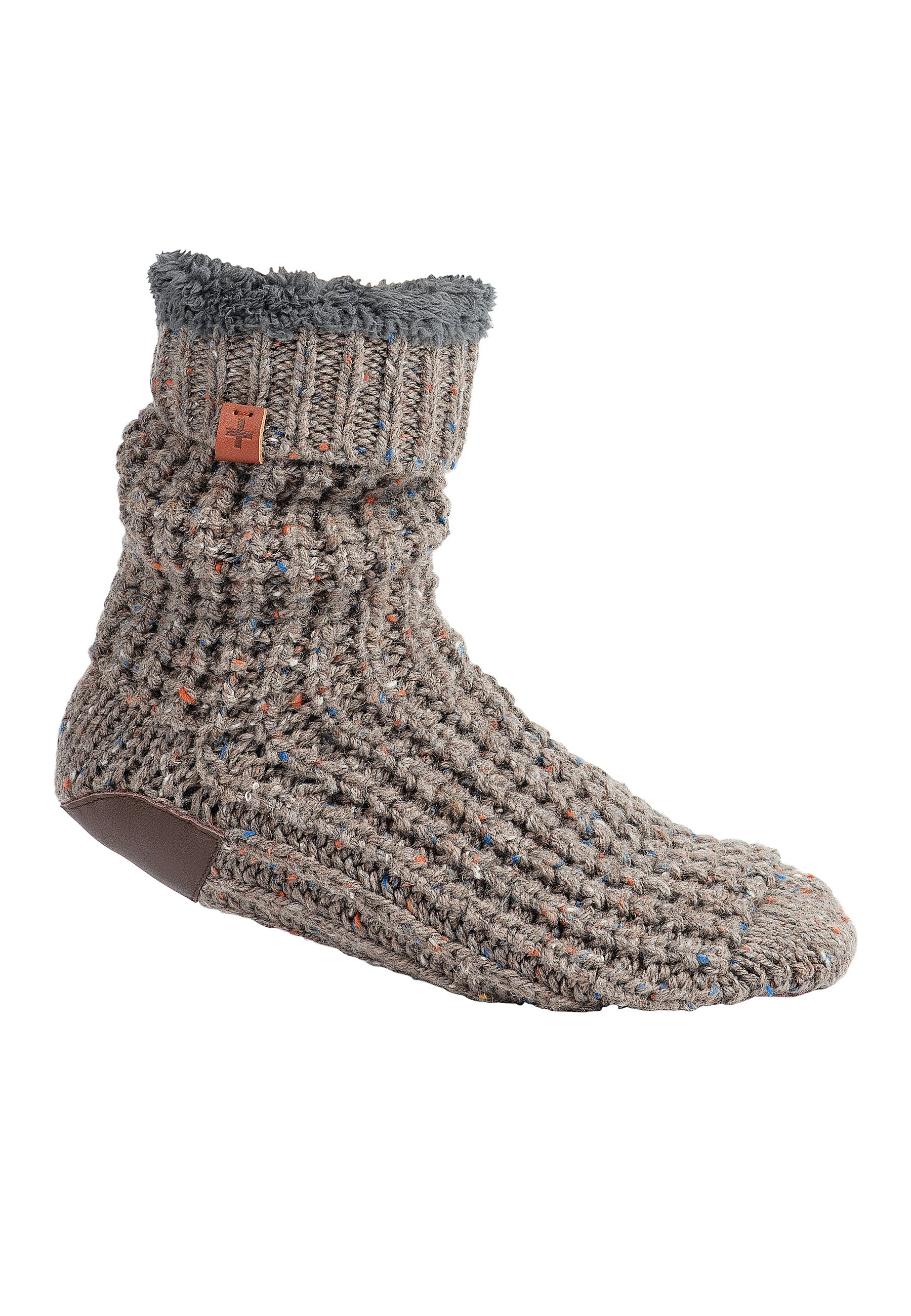 Wool Blend Waffle Fleck Slipper Socks