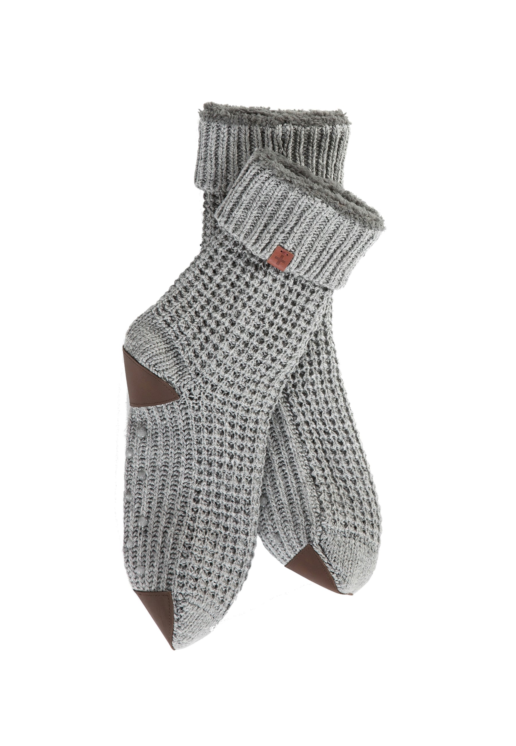 Wool Blend Waffle Fleck Slipper Socks