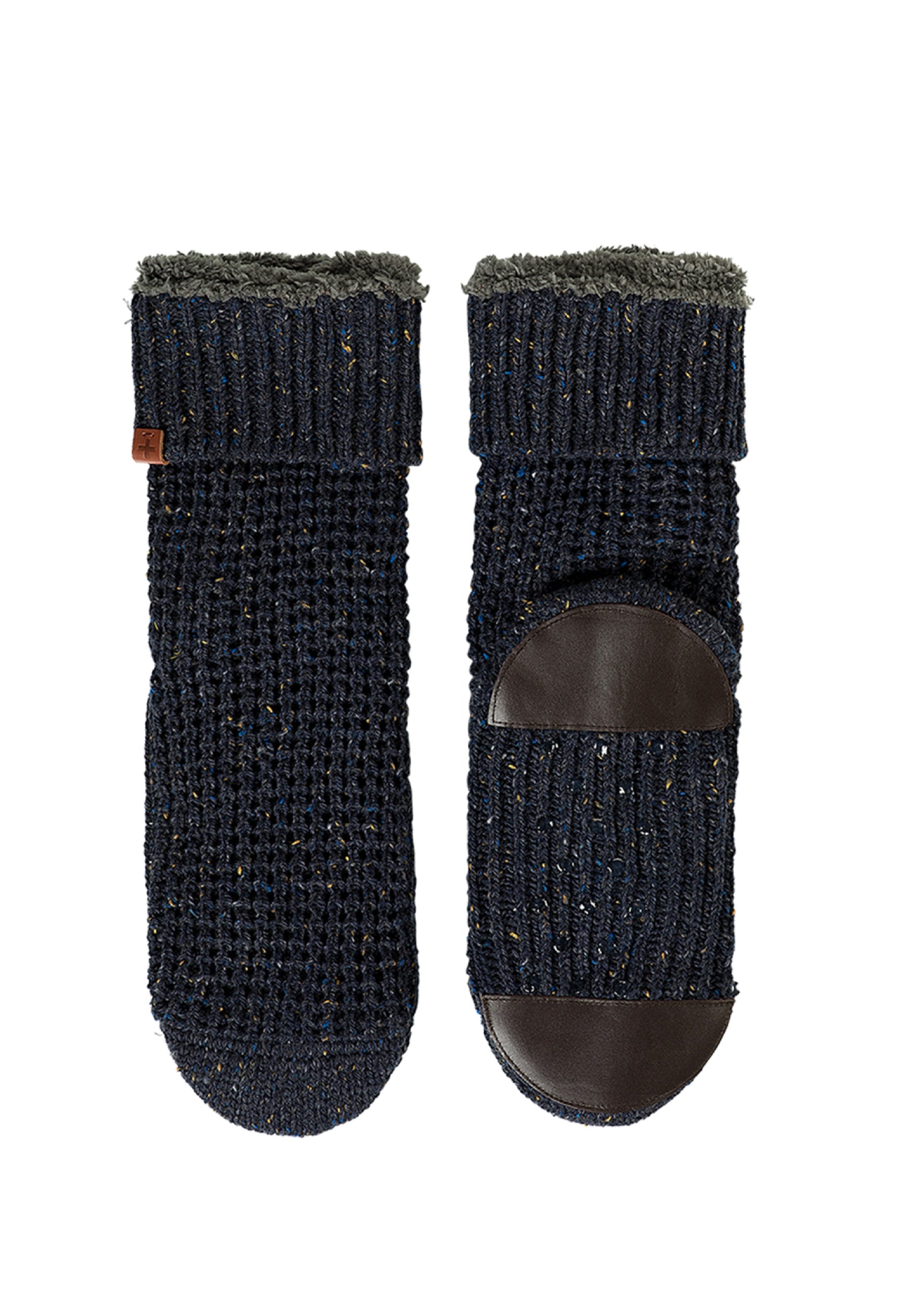 Wool Blend Waffle Fleck Slipper Socks