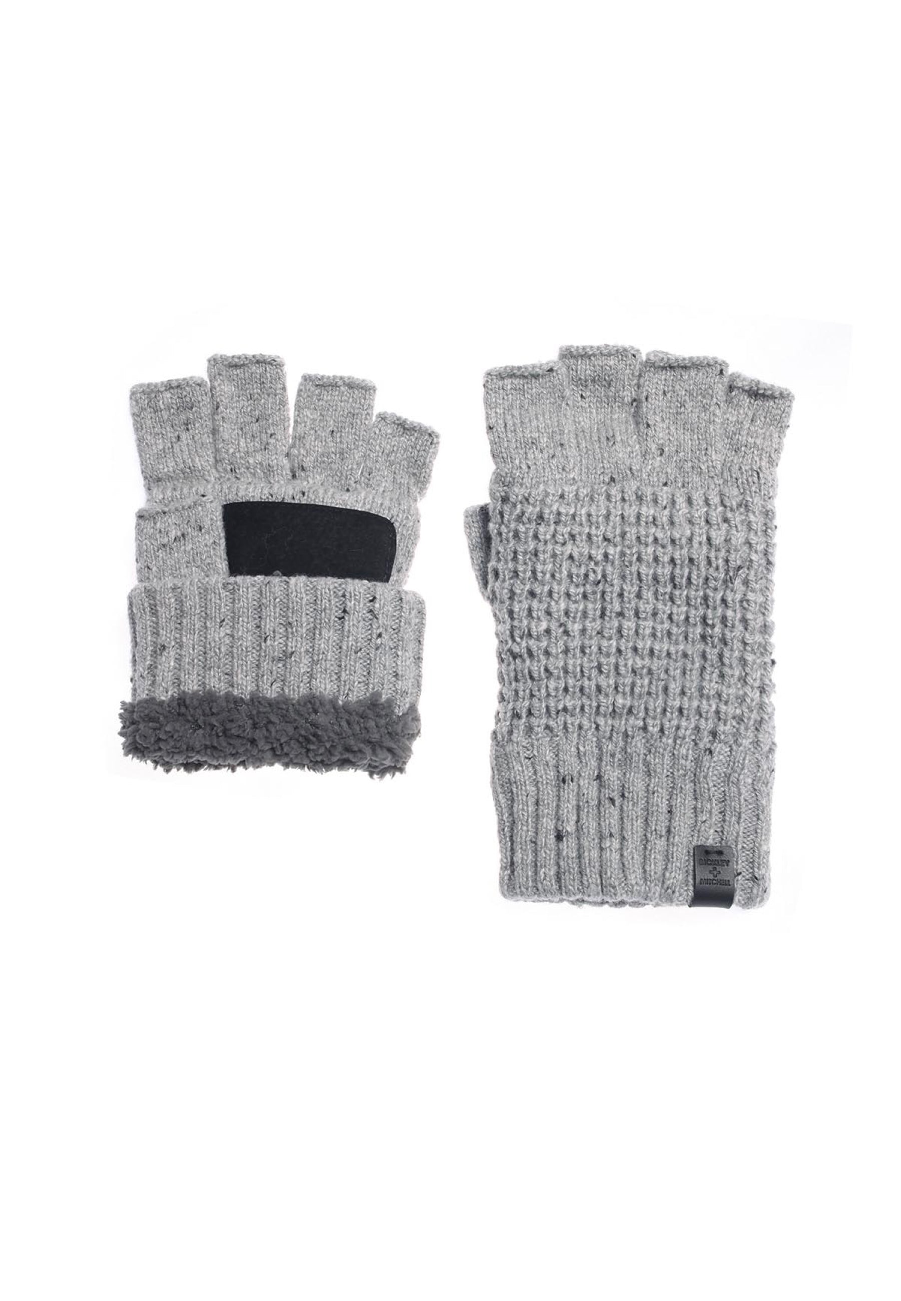 Wool Waffle Teddy Fingerless Gloves