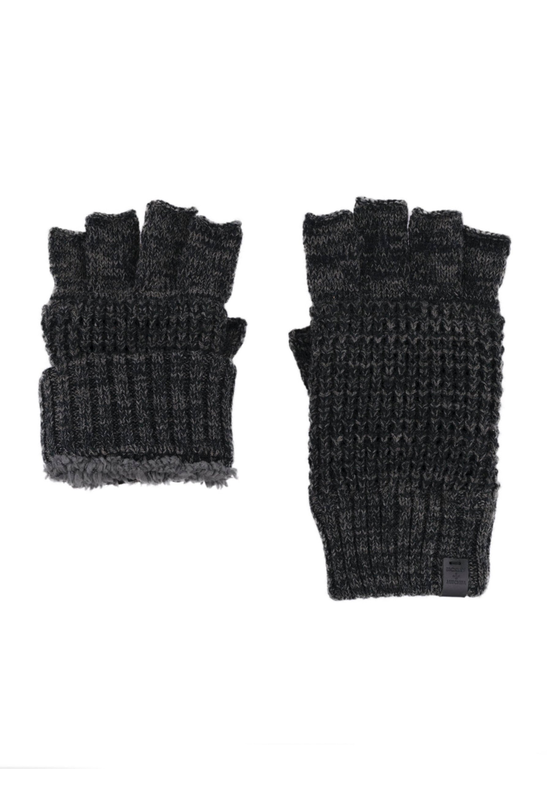 Wool Waffle Teddy Fingerless Gloves