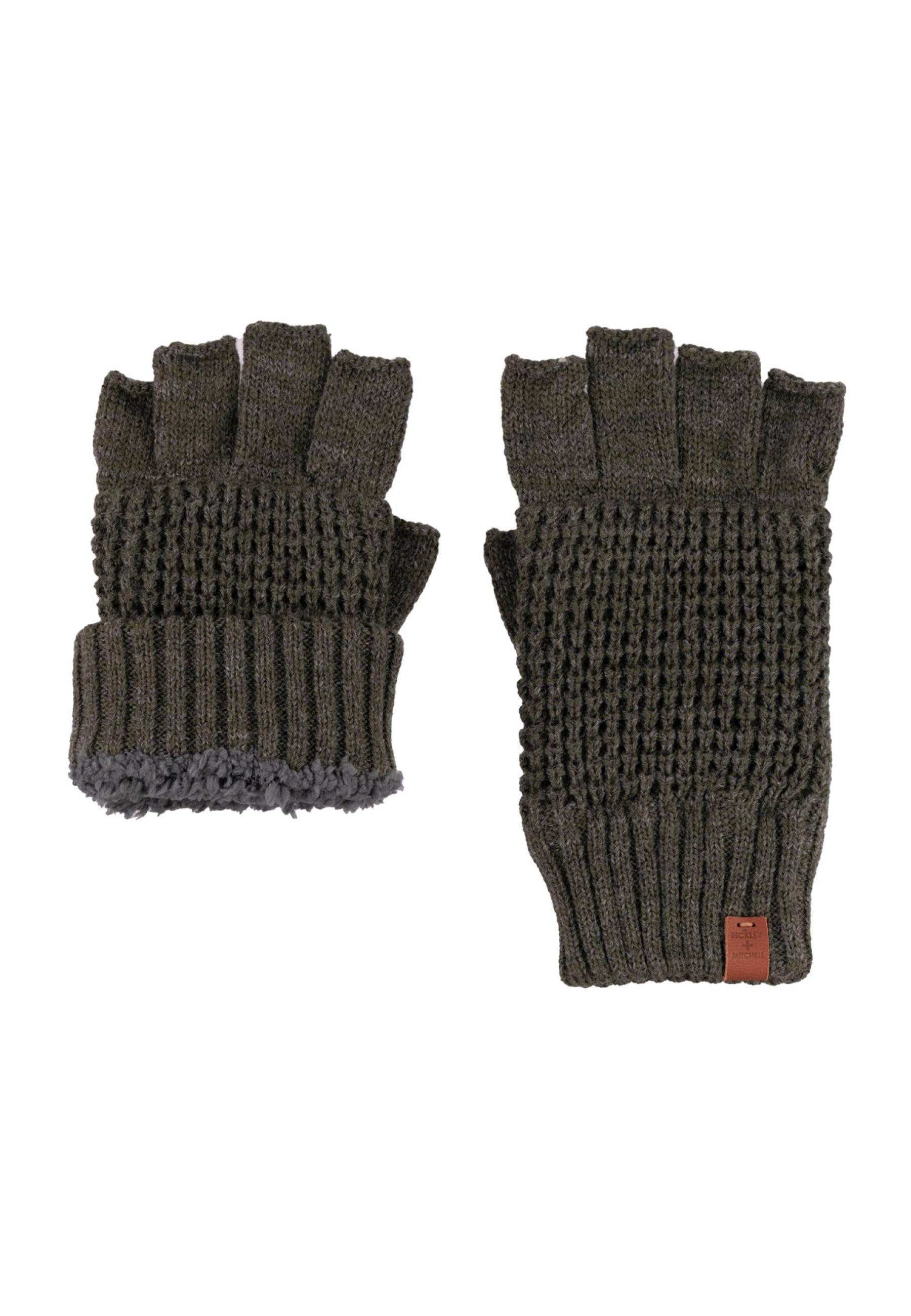 Wool Waffle Teddy Fingerless Gloves