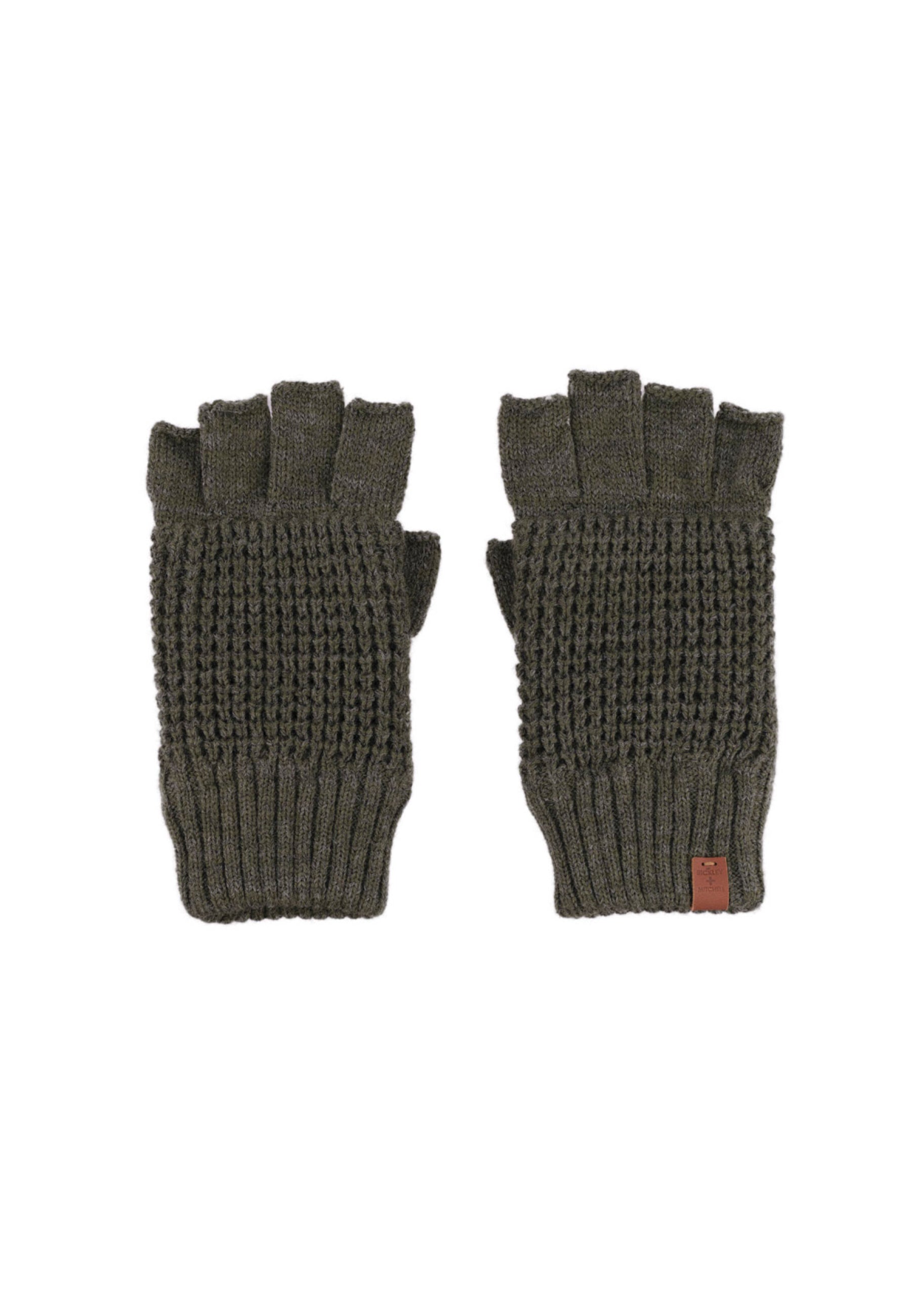 Wool Waffle Teddy Fingerless Gloves