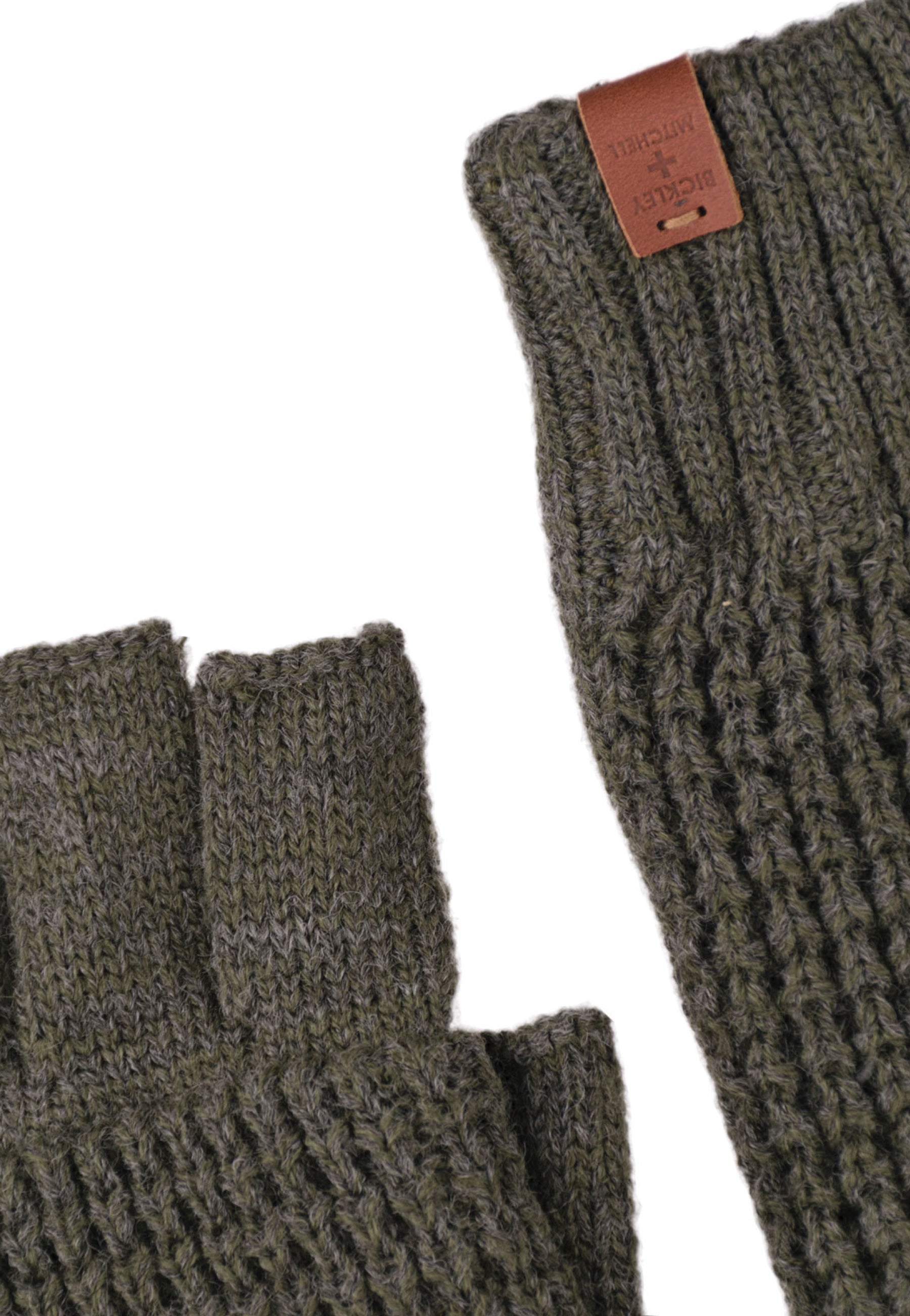 Wool Waffle Teddy Fingerless Gloves