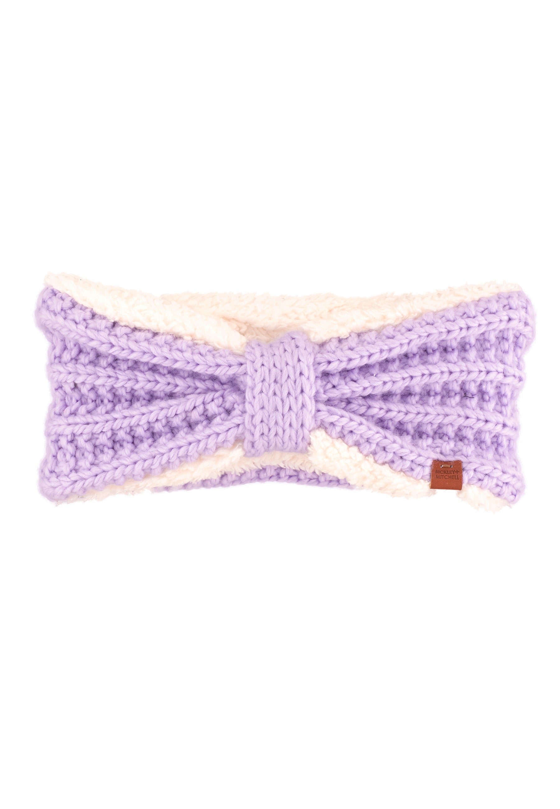 Cable Knit Headband with Teddy Lining