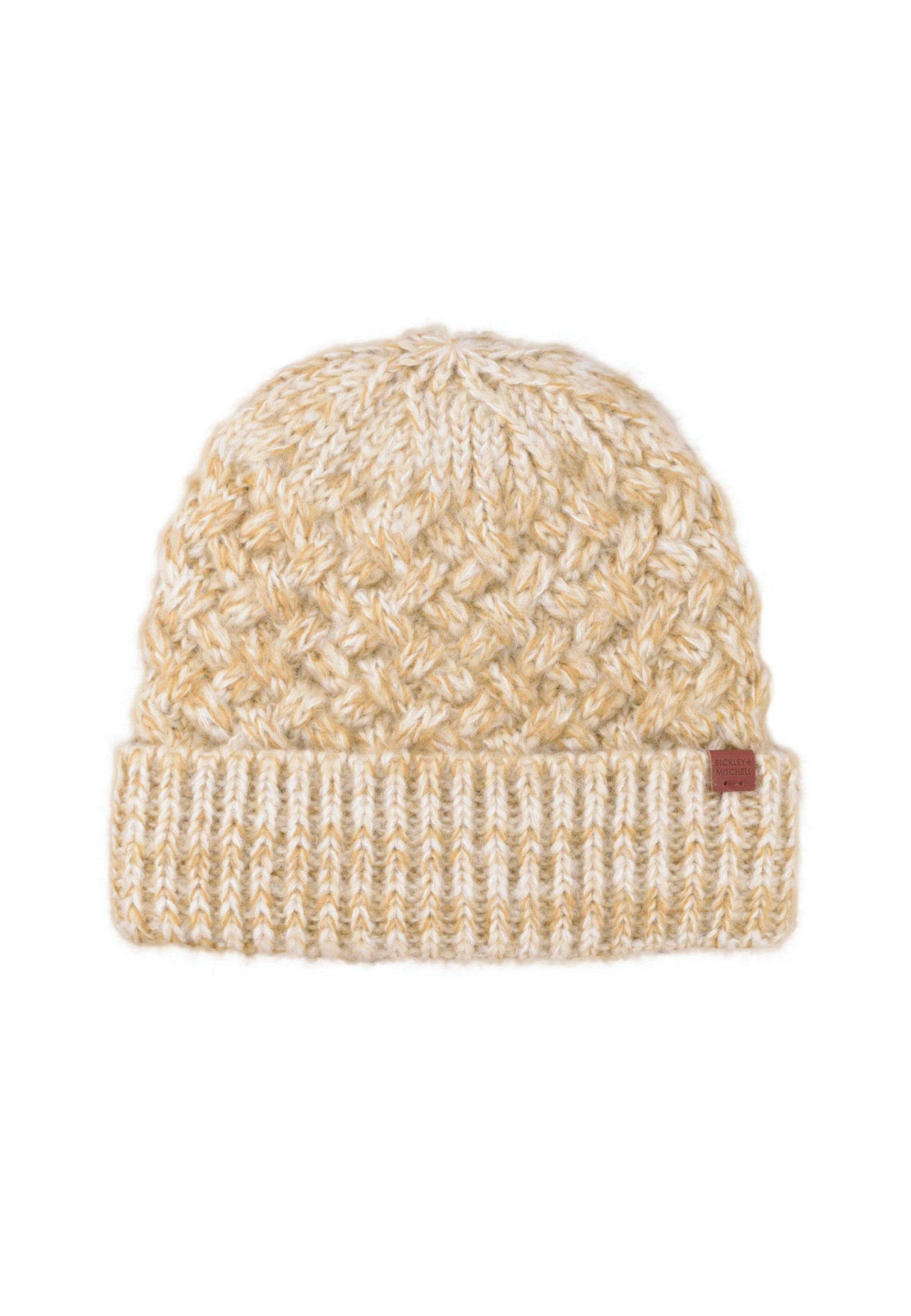 Cable-Knit Fleece Lined Melange Beanie