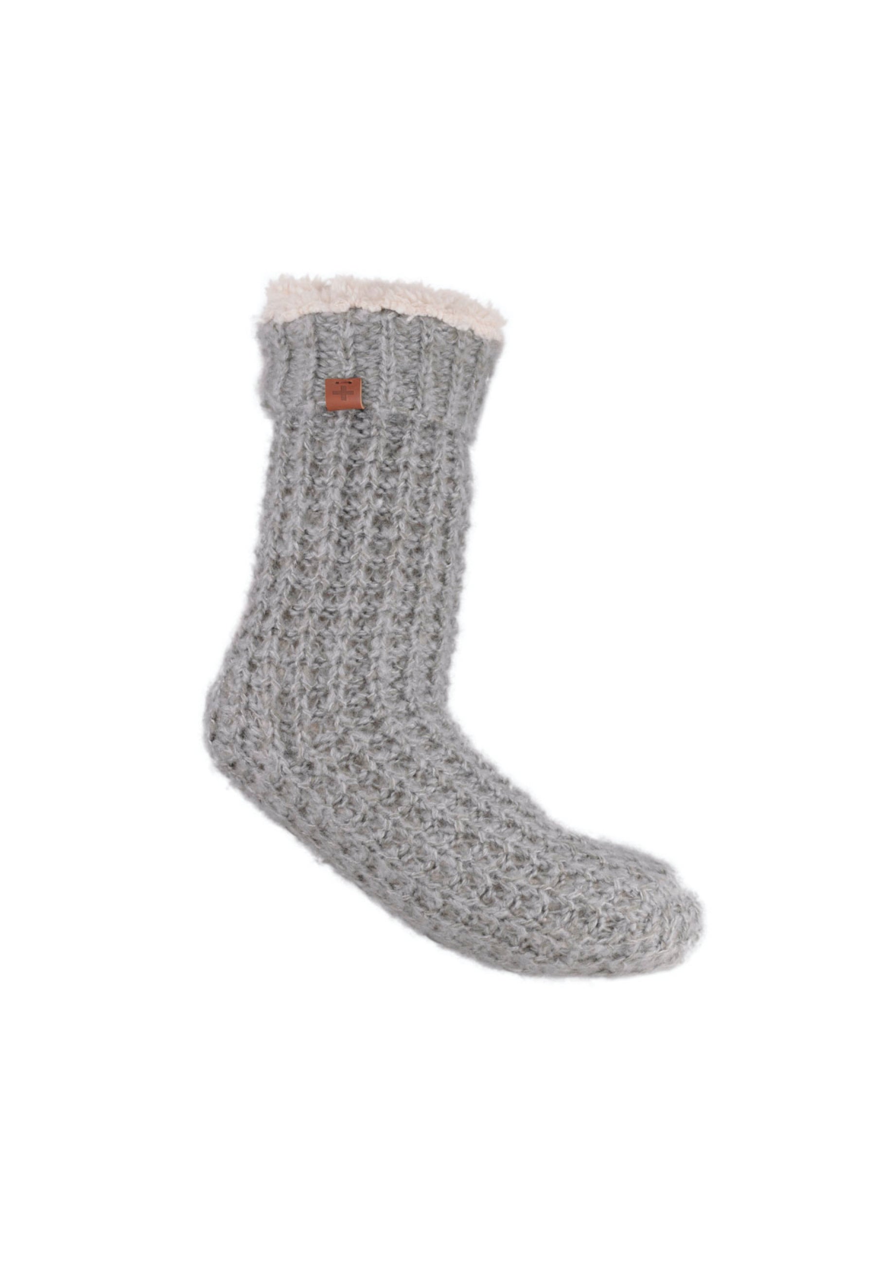 Chunky Waffle Knit Teddy Lined Slipper Socks